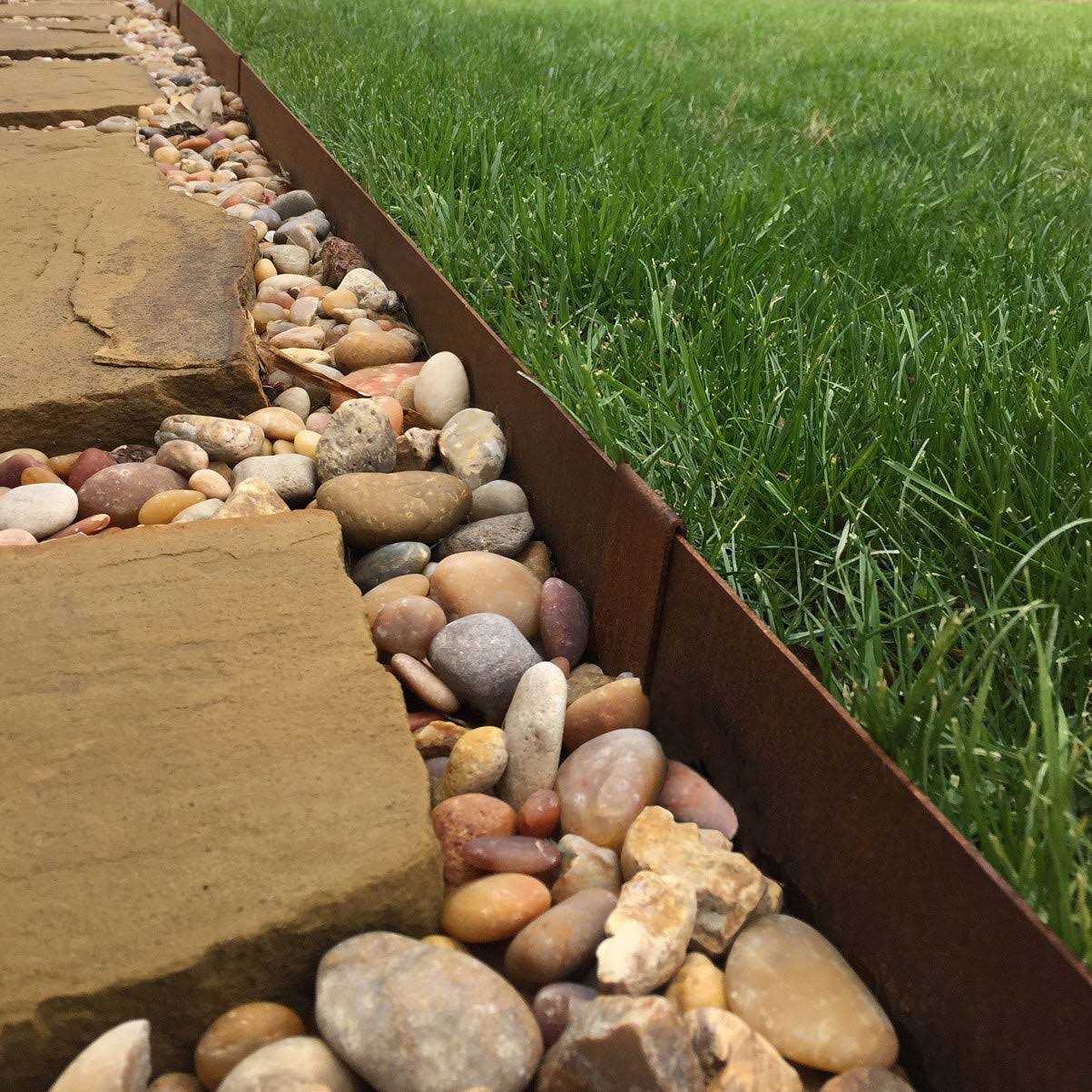 Edge Right Hammer-In Landscape Edging COR-TEN Steel 4ft Strips - Inhomebuy