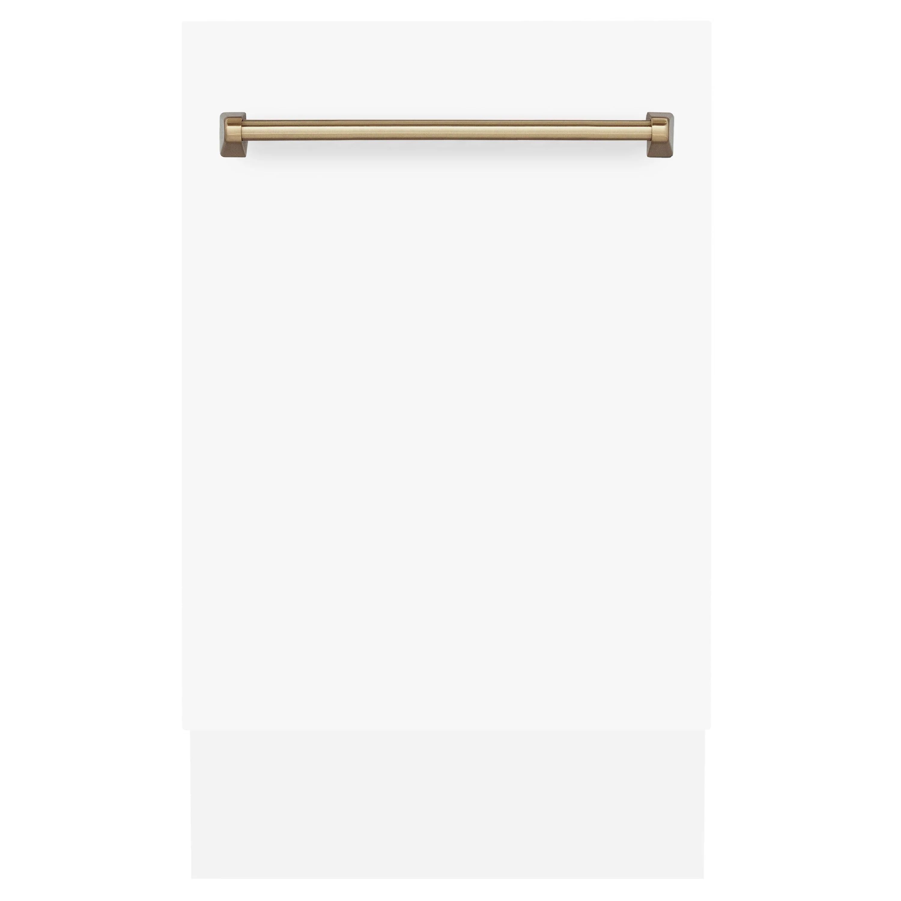 ZLINE Autograph Series 18 In. Dishwasher in White Matte with Champagne Bronze Handle, DWVZ-WM-18-CB - Inhomebuy