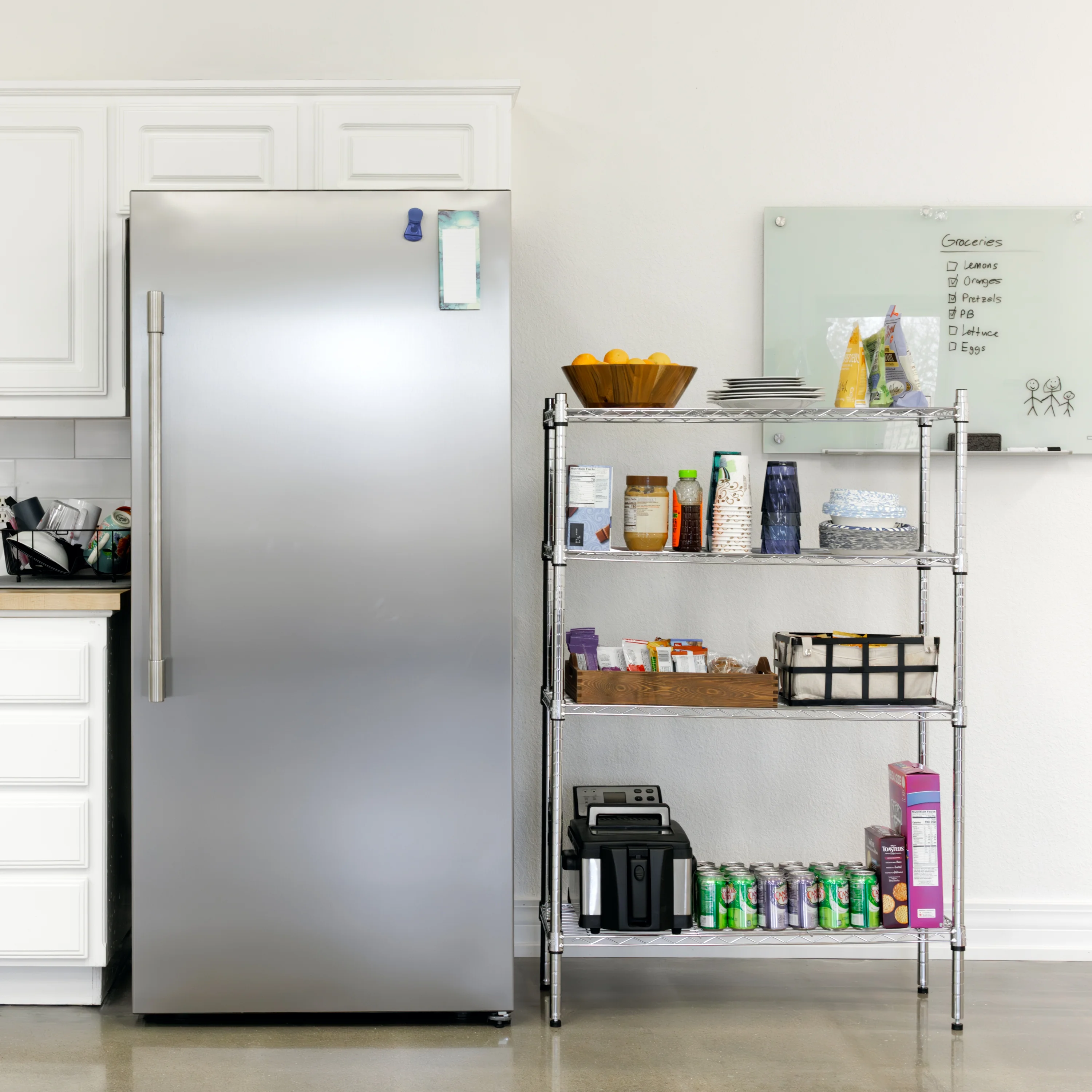 Hyper Tough 4 Tier Wire Shelf Unit, Chrome, 1400 lb. Capacity, Adult - Inhomebuy