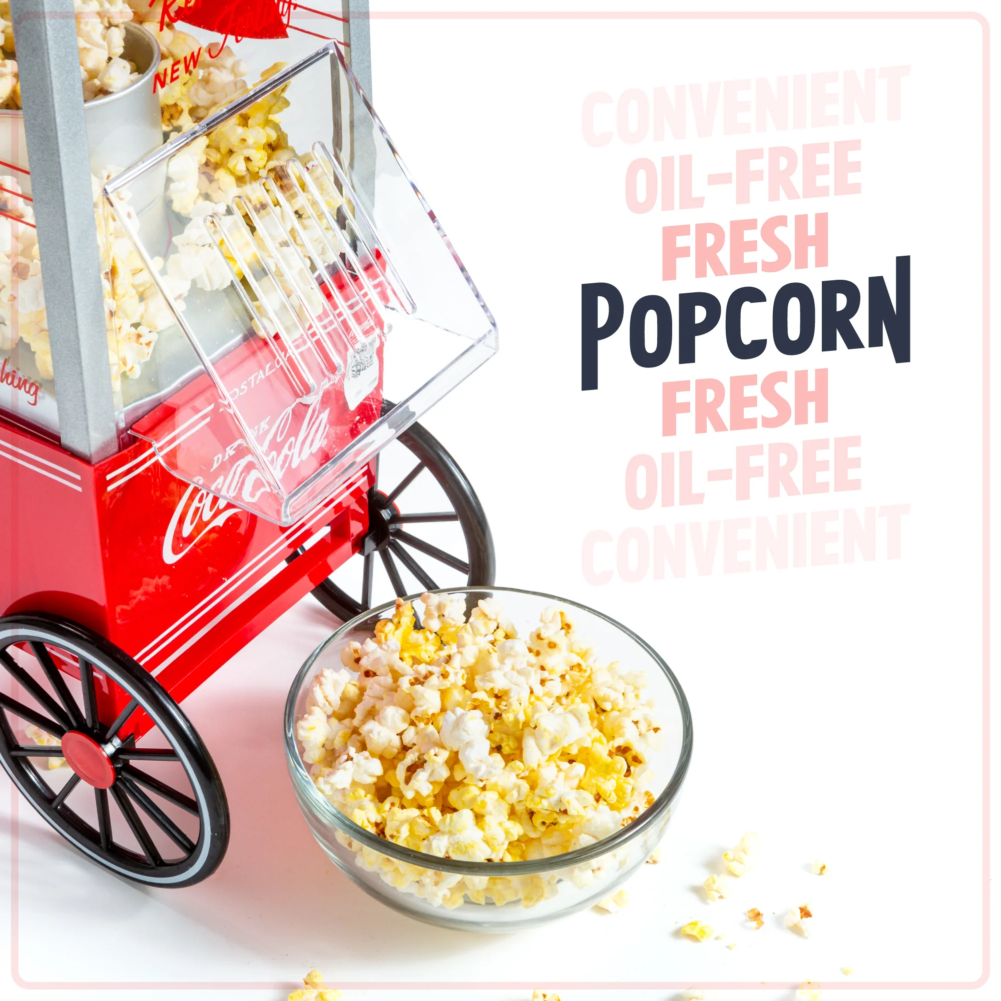 Coca-Cola® 12-Cup Hot Air Popcorn Maker - Inhomebuy