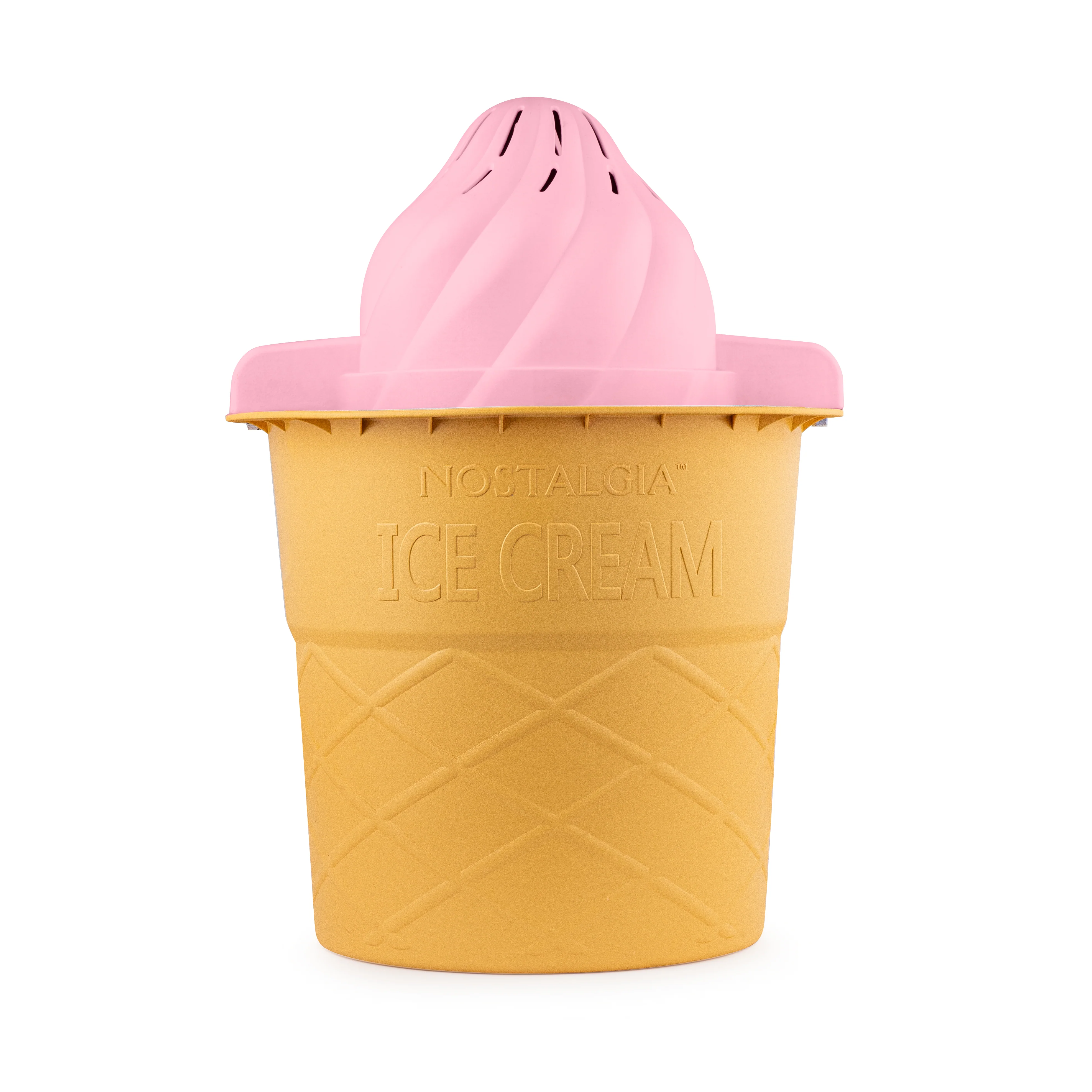4-Quart Swirl Cone Ice Cream Maker, Strawberry Red - Inhomebuy