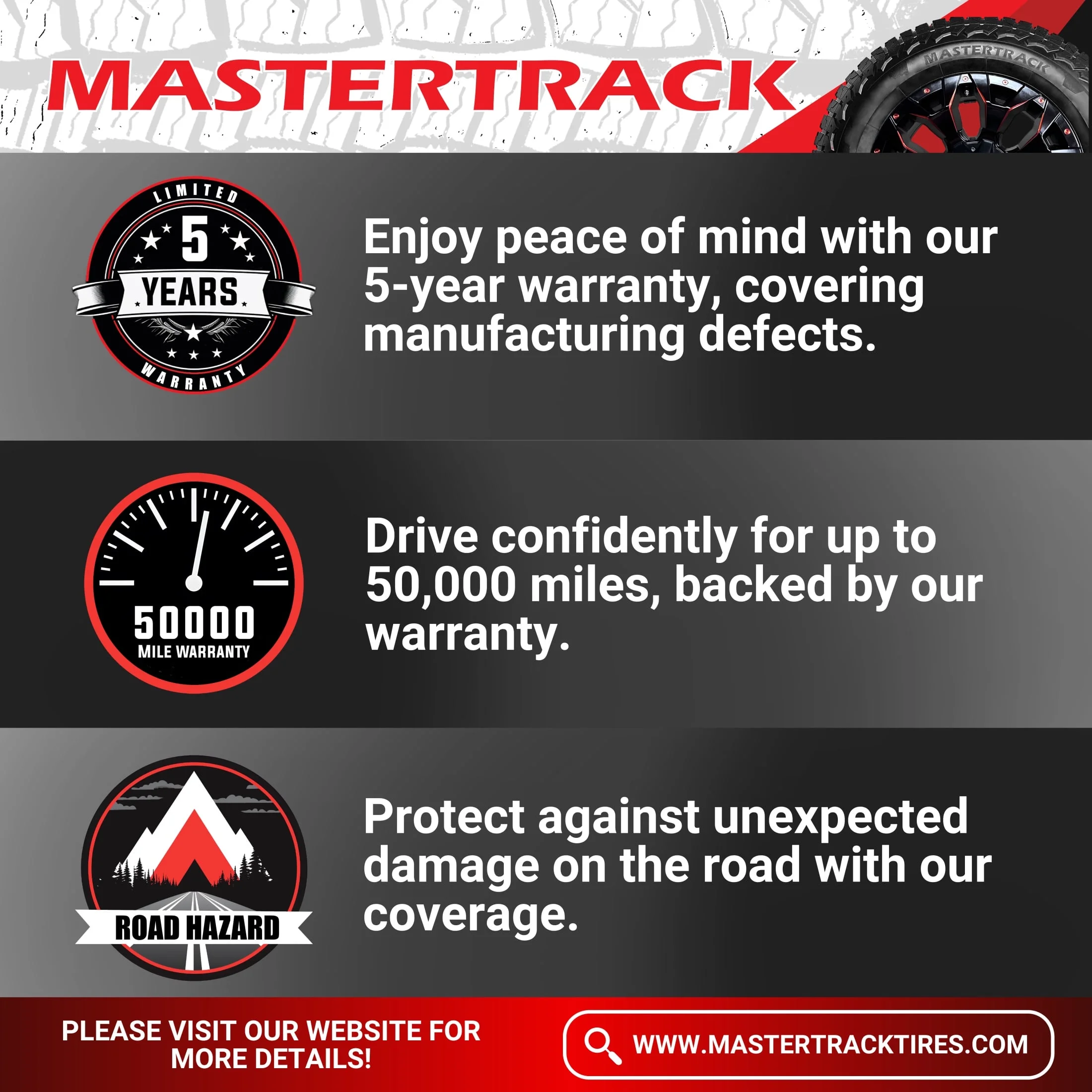 Mastertrack BADLANDS AT All Terrain 275/65R18 116T SUV Light Truck Tire 275/65/18(Tire Only) - Inhomebuy