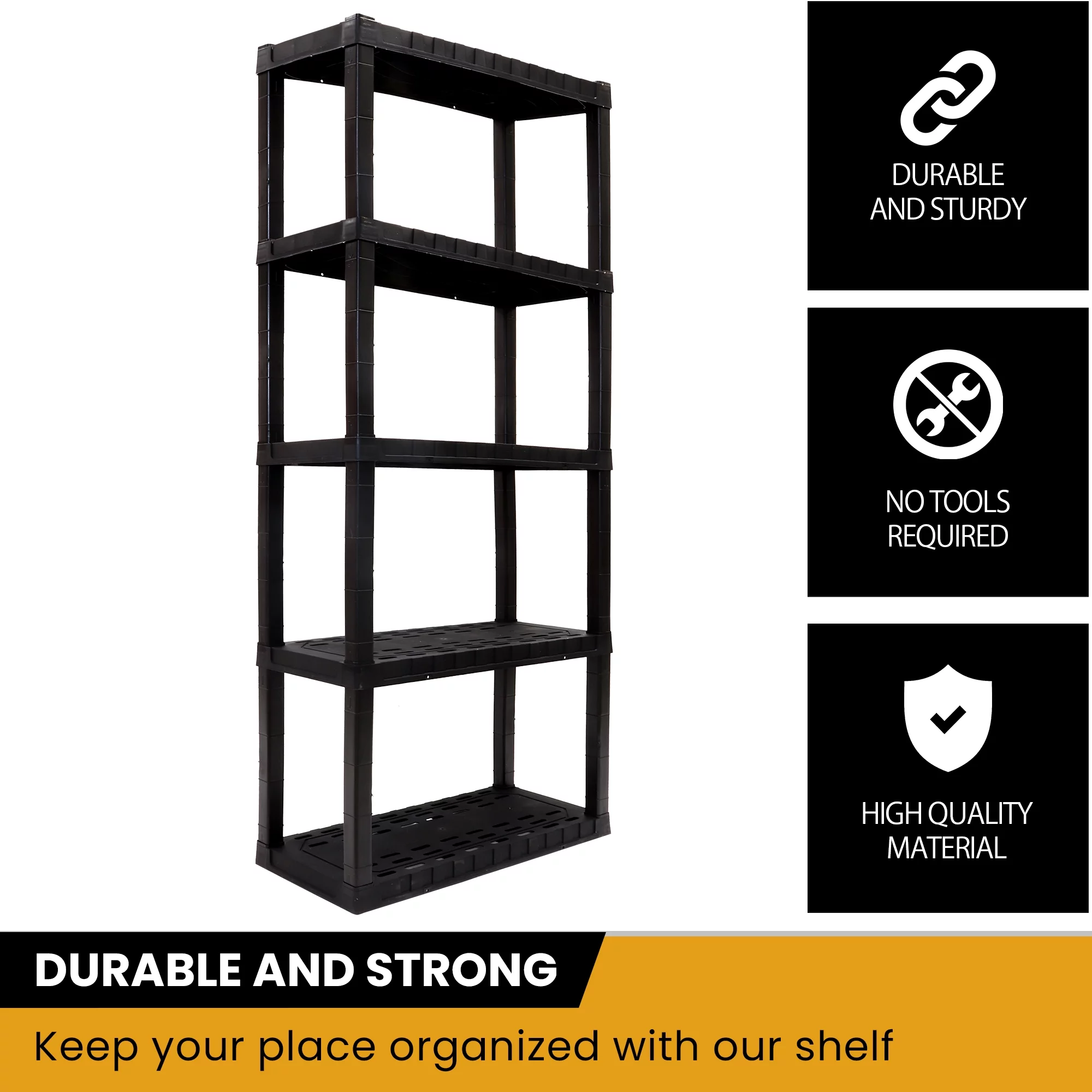 Hyper Tough 5-Tier Shelving Unit, W30 x D14 x H75