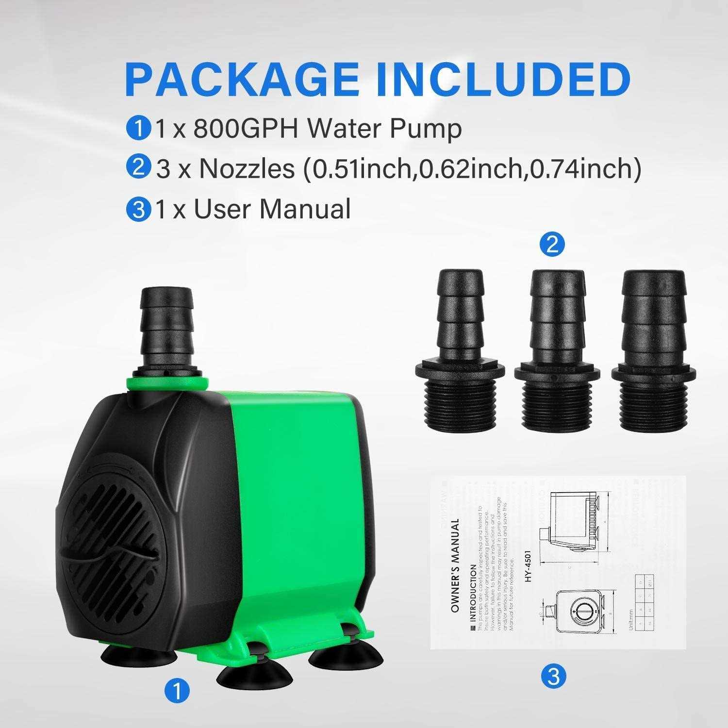 Simple Deluxe 800GPH Submersible Pump 3 Nozzles Fish Tank - Inhomebuy
