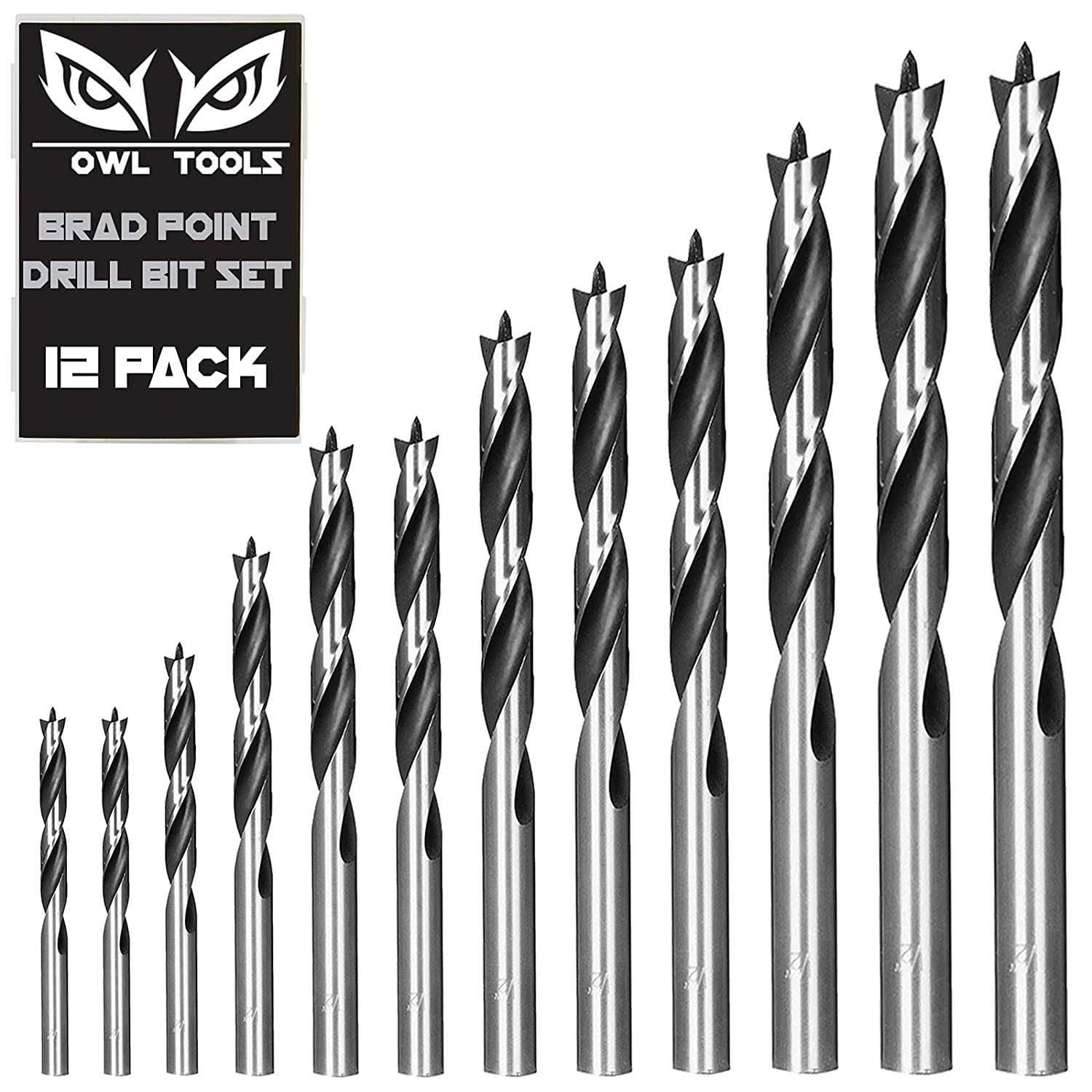 OWL TOOLS Brad Point Wood Drill Bit Set Carpenters Quality - Inhomebuy