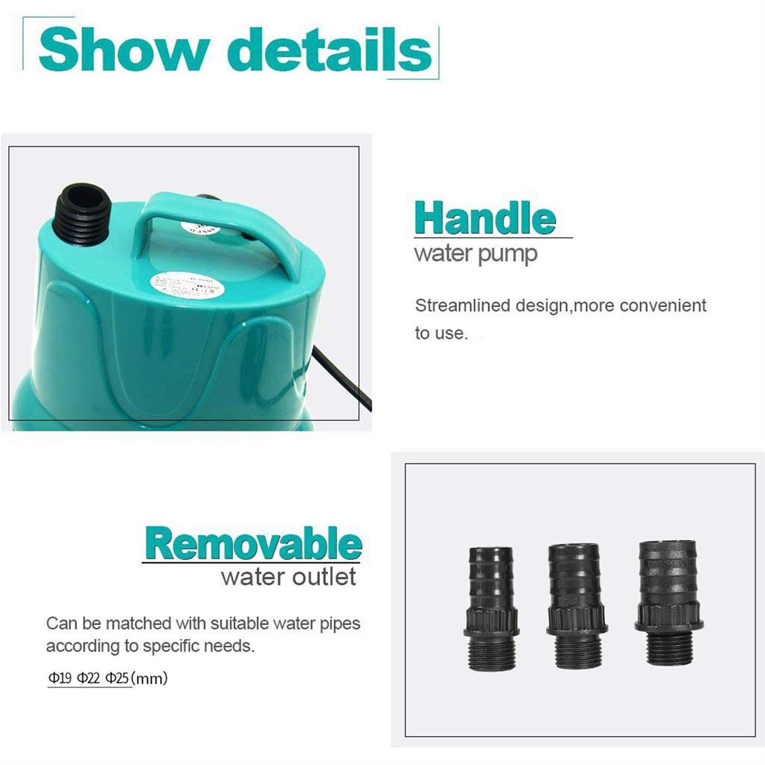 Upettools Submersible Water Pump Ultra Silence Circulation Multifunctional Water Pump with Handle for Pond - Inhomebuy