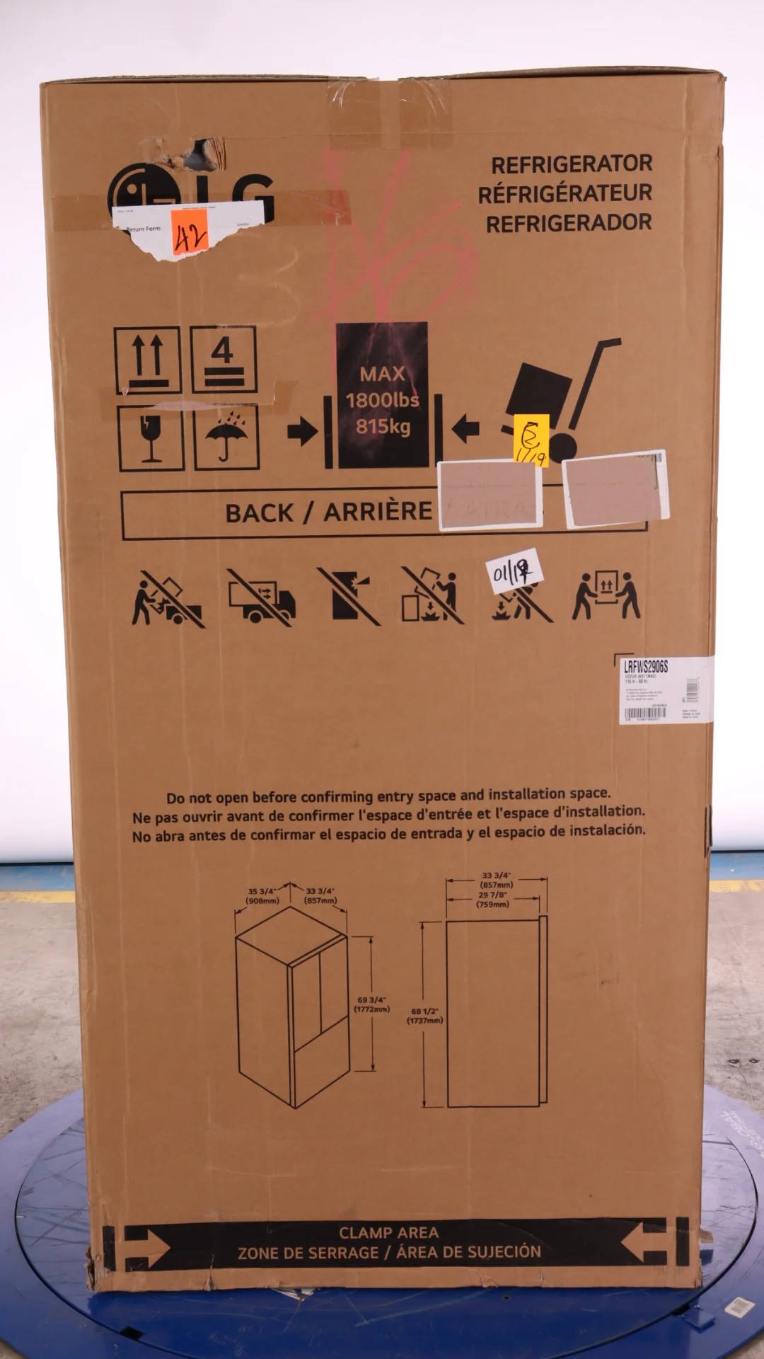 LG 36 IN. 29 CU. FT. SMUDGE-RESISTANT STAINLESS STEEL FRENCH DOOR WITH SLIM DESIGN EXTERNAL WATER DI - Inhomebuy