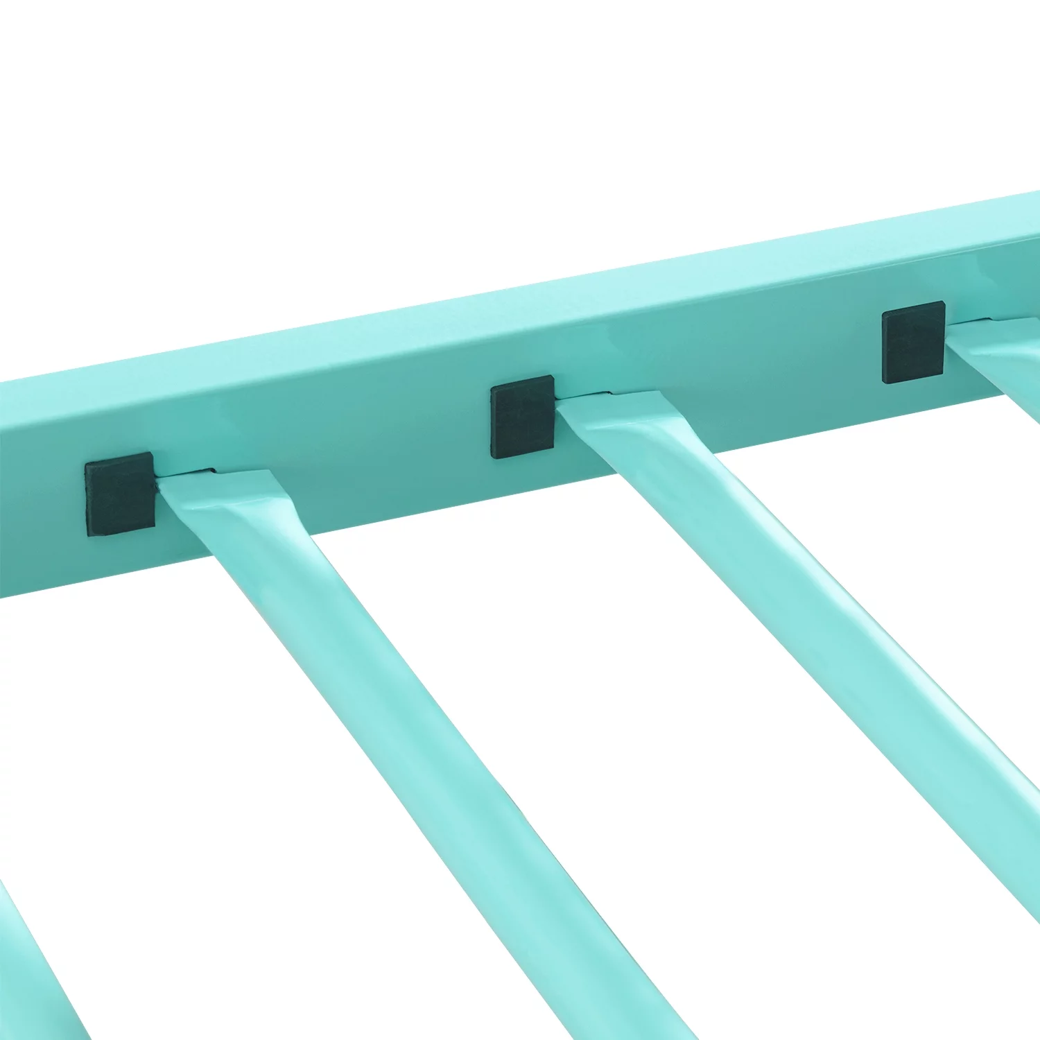 Amolife Twin Over Full Metal Bunk Bed with Removable Stairs, Fullength Guardrail, Black - Inhomebuy