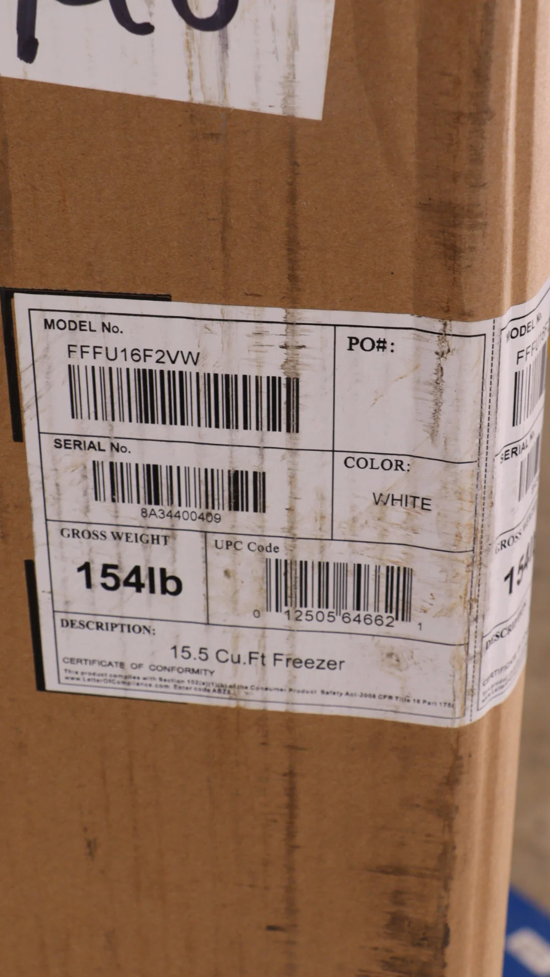 Frigidaire 27 in 15.5 cu ft Upright Freezer - FFFU16F2VW - Inhomebuy