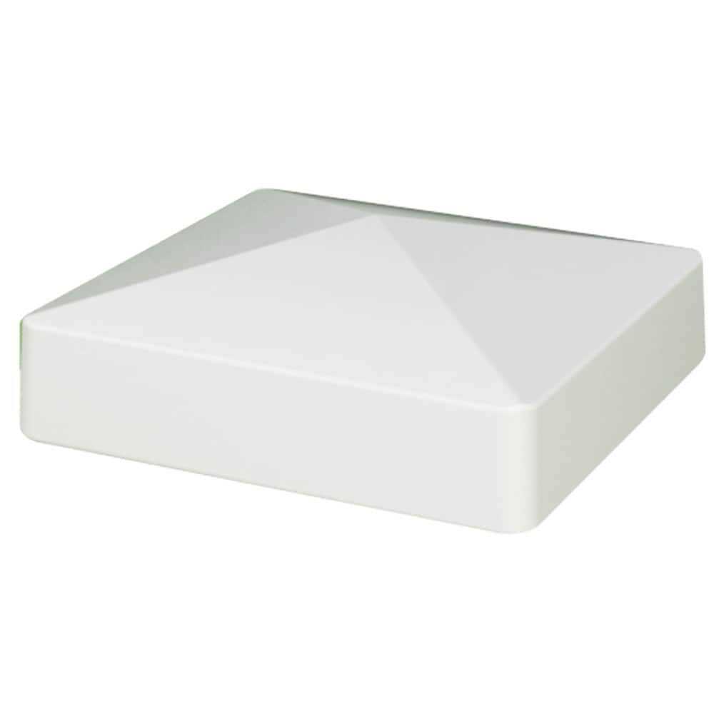 Outdoor Essentials 5 in. x 5 in. White Vinyl Pyramid Fence Post Cap - Inhomebuy