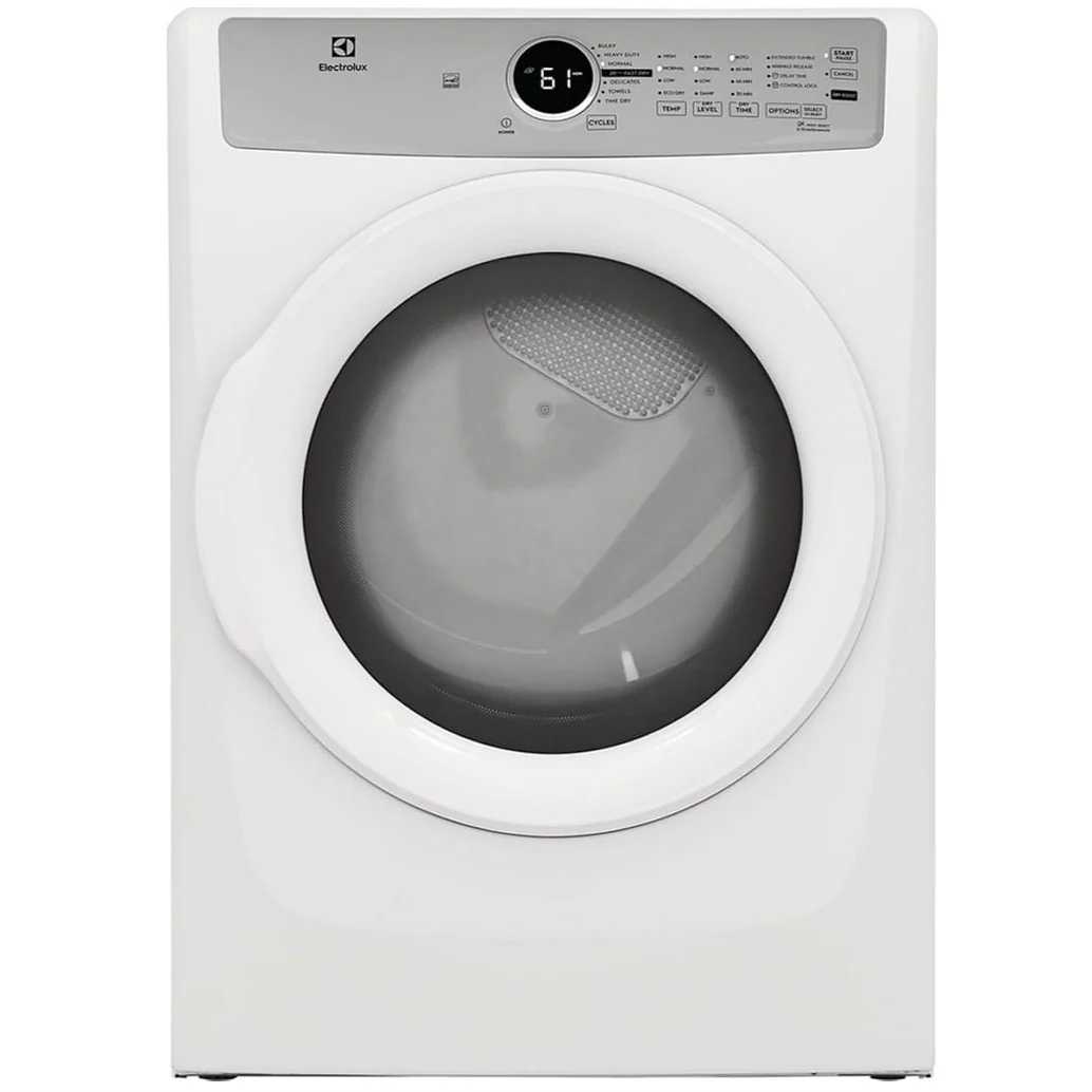 ELECTROLUX 3 SERIES 27 IN. 8.0 CU FT. WHITE ELECTRIC FRONT LOAD DRYER WITH LUXCARE LINT SHIELD - ELFE733CAW - Inhomebuy