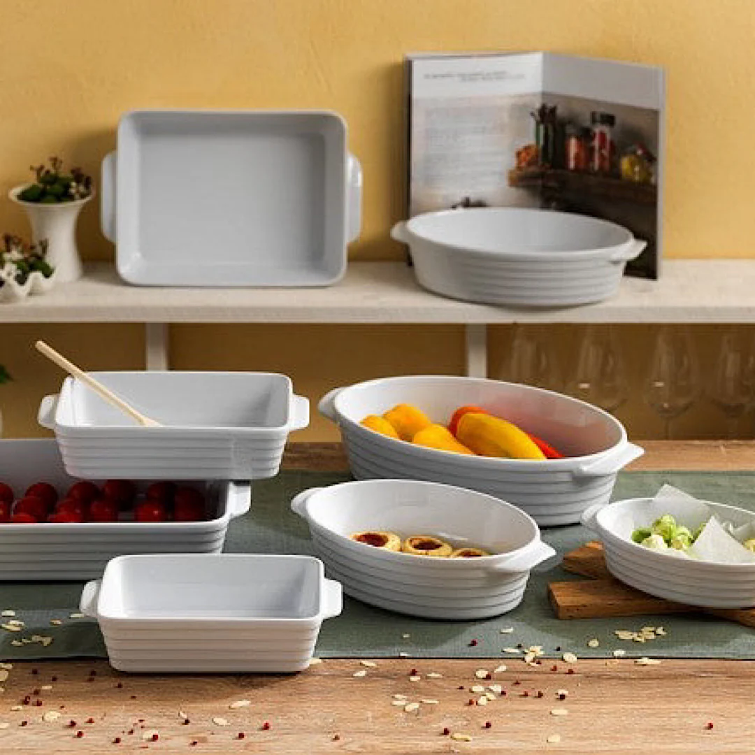 Rect.Bak.Dish 26.5x17cm/6.5h Pl-Cook Rings - Inhomebuy