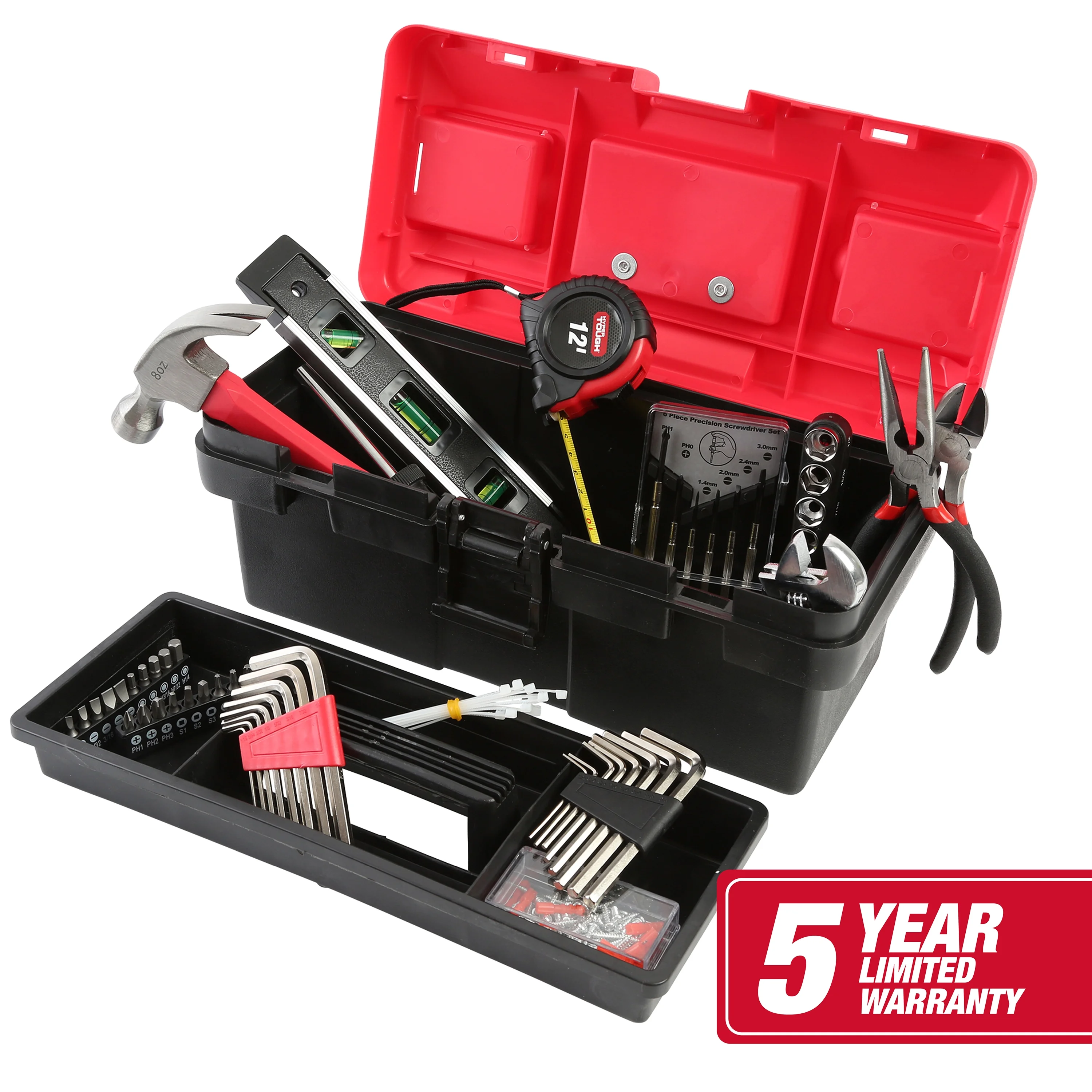 Hyper Tough 160-Piece Toolbox Set for Home and Auto Repairs - Inhomebuy