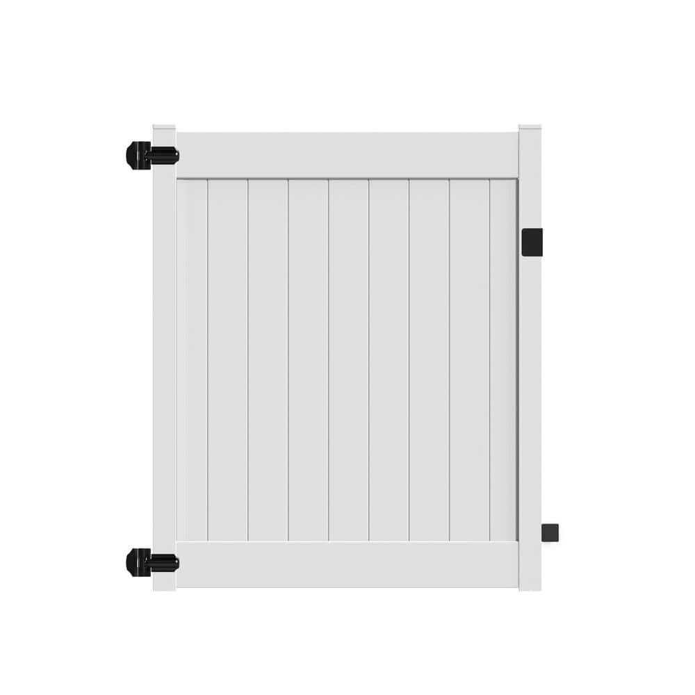 Veranda Acadia 5 ft. x 6 ft. White Vinyl Privacy Fence Gate - Inhomebuy