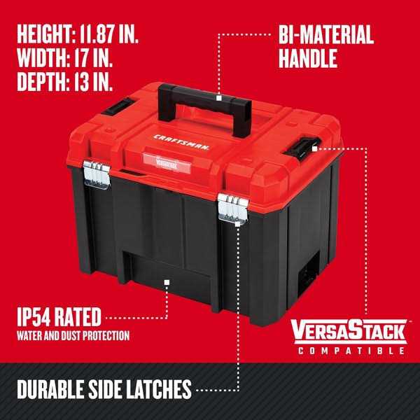 Craftsman VERSASTACK System 17-in 2-Drawer Red Plastic Tool Box - Inhomebuy