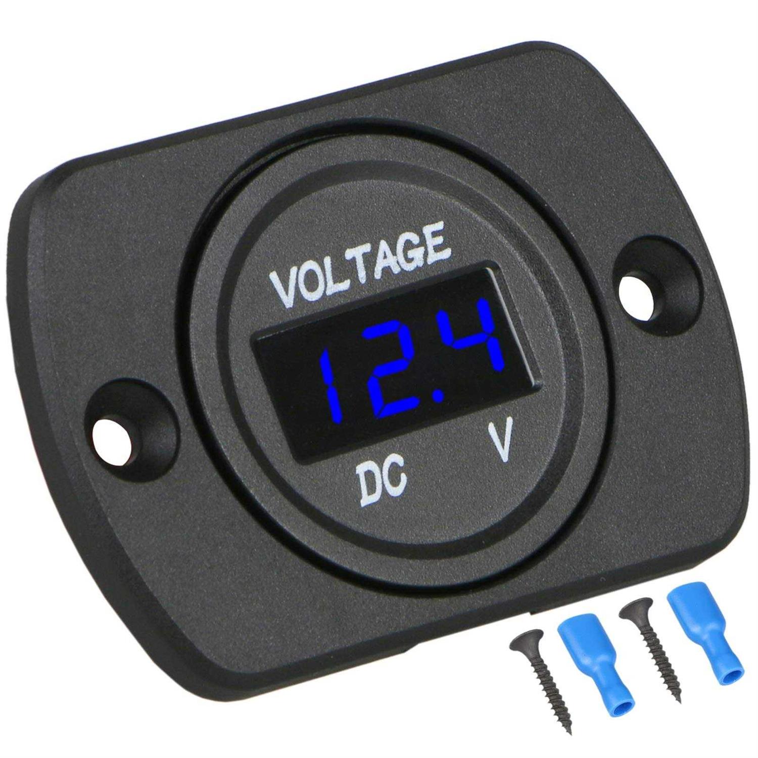 DC 12V 24V Car Voltmeter with LED Digital Display - Inhomebuy