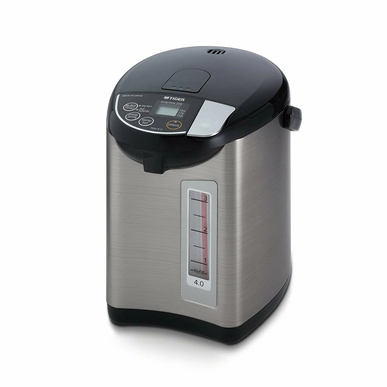 Tiger Electric Water Boiler and Warmer |PDUA40U| 4.0L, Stainless Black - Inhomebuy
