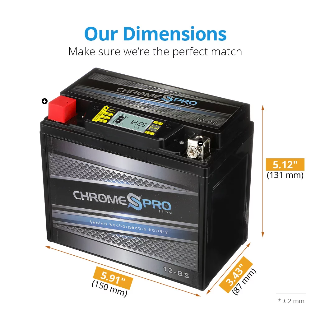 Chrome Pro Battery Ytx12-Bs Igel Motorcycle Battery For Suzuki Vz800 Marauder 800Cc 97-'08 - Inhomebuy