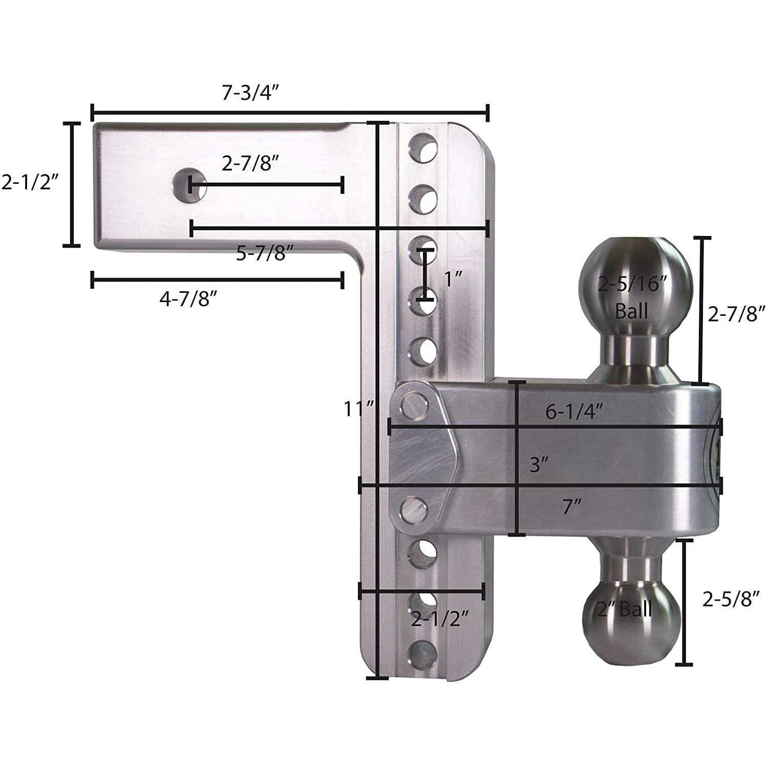 Weigh Safe Turnover Ball 6 Drop Hitch with 2.5 Shank - Inhomebuy