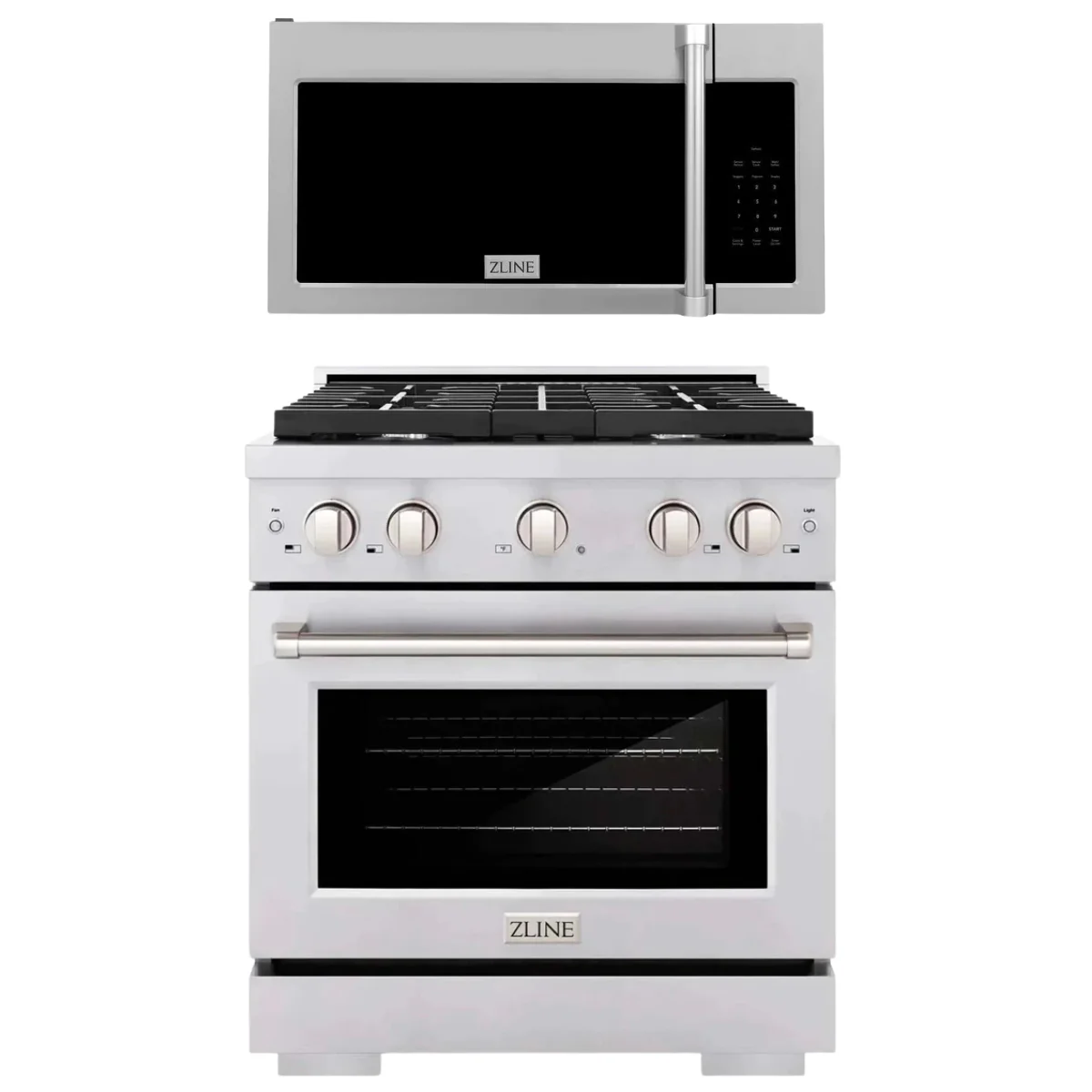 ZLINE Appliance Package - 30 In. Gas Range and Over-The-Range Microwave in Stainless Steel, 2KP-SGROTRH30 - Inhomebuy