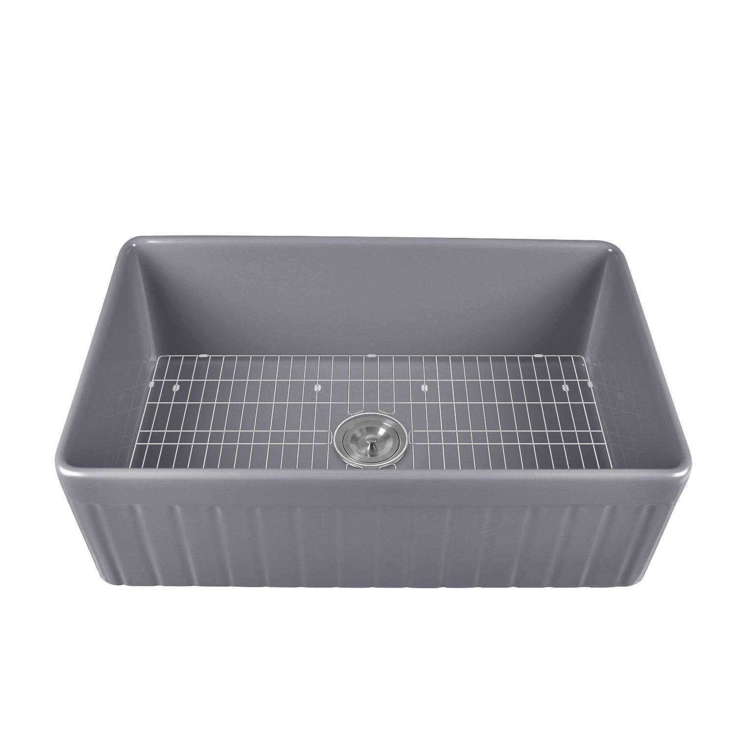 DeerValley DV-1K502 Solstice Fireclay 33 L x 18 W Farmhouse Kitchen Sink - Inhomebuy