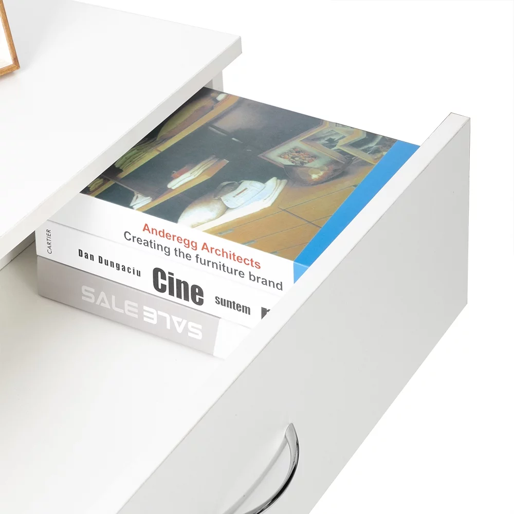 UBesGoo 4-Drawer Dresser Pure White with Metal Handles Bedside Night Stand Bedroom, White - Inhomebuy