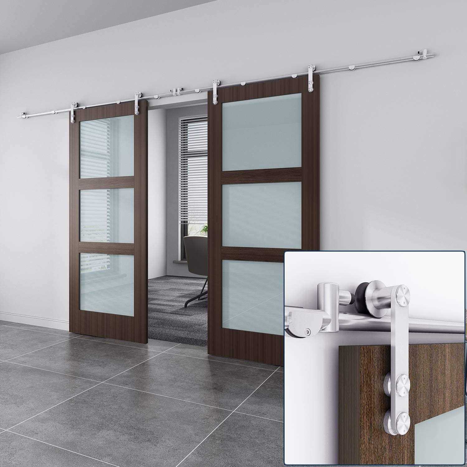 EaseLife Heavy Duty Sliding Barn Door Hardware Track Kit,Straight Pulley,Slide Smoothly Quietly,Easy Install - Inhomebuy