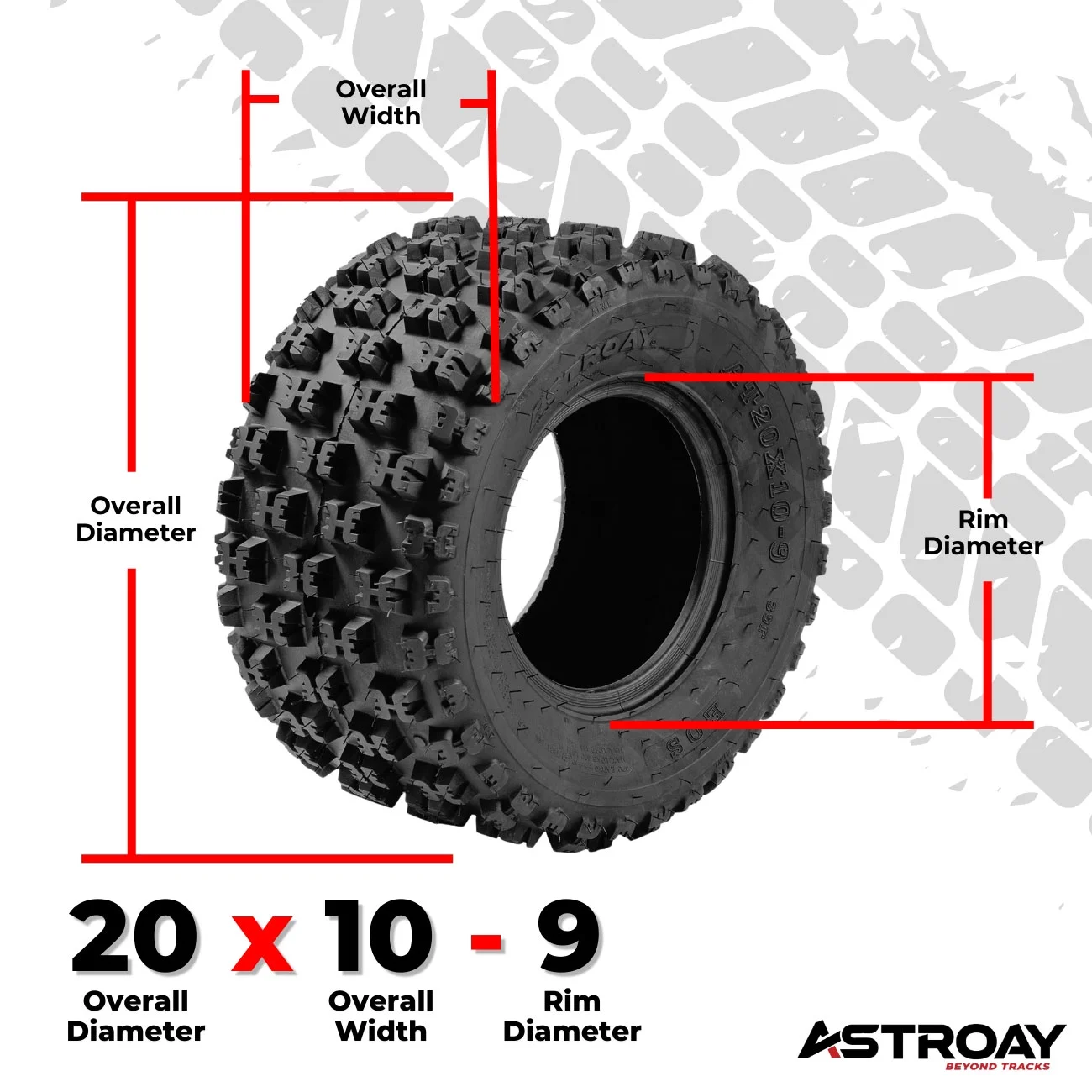 Astroay 20x10-9 OES Rear ATV Tires - Set Of 2 - Inhomebuy