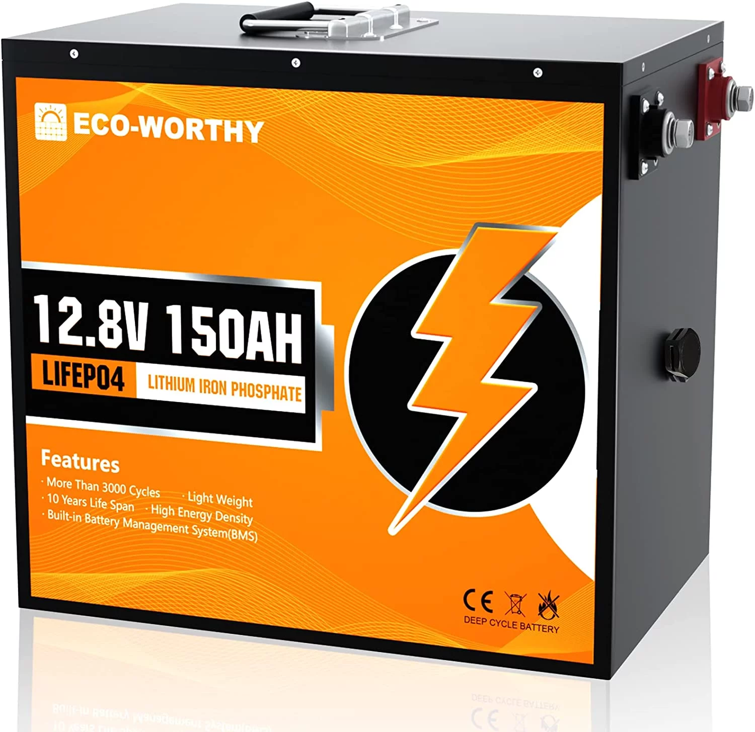 Eco-Worthy 12V 20AH Lithium Battery LiFePO4 Battery Deep Cycle for Outdoor Camping RV Boat Solar System - Inhomebuy