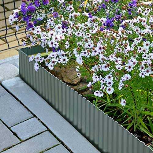 Worth Garden 20 ft. x 6 in. Galvanized Steel Corrugated Landscape Lawn Edging - Inhomebuy