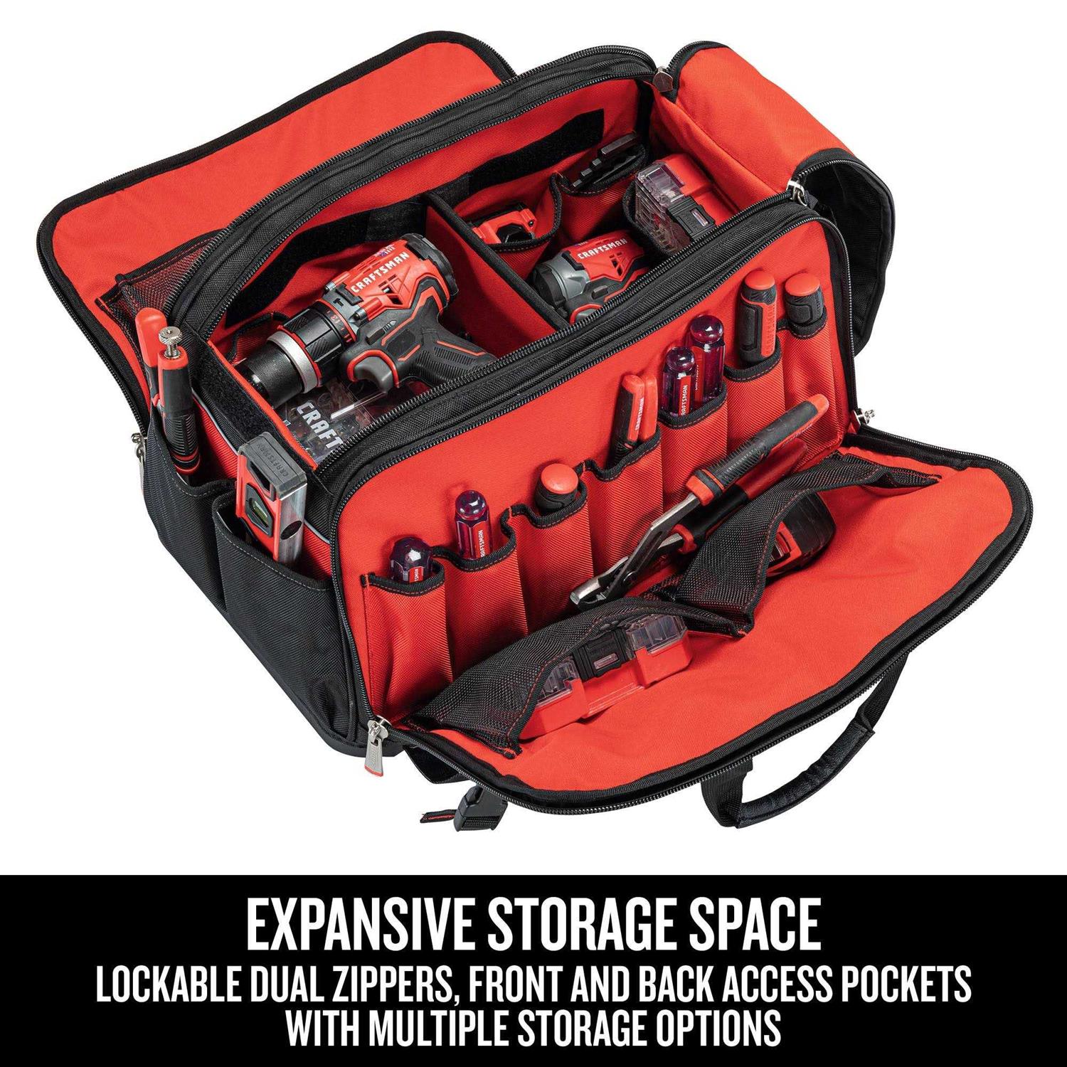 CRAFTSMAN TradeStack System Tower 22-in Black Plastic Wheels Lockable Tool Box - Inhomebuy