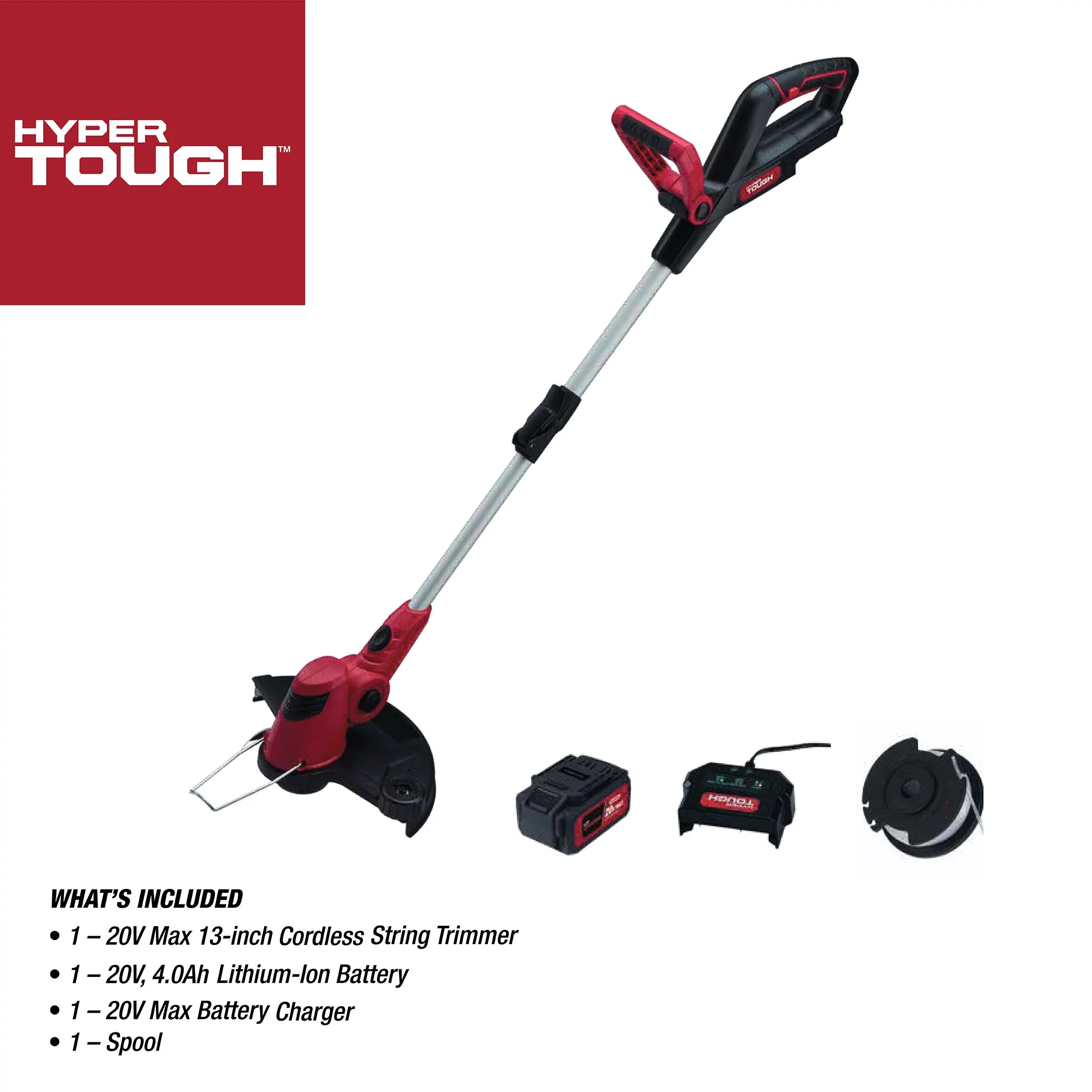 Hyper Tough 20V Max Cordless 13-inch Battery Powered String Trimmer, HT22-401-03-05 - Inhomebuy