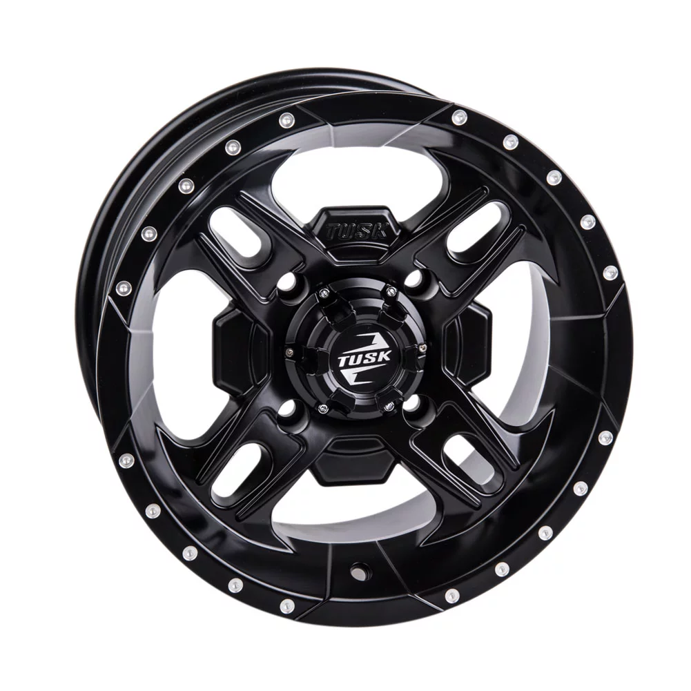 4/156 Tusk Beartooth Wheel 14x7 5.0 + 2.0 Matte Black For POLARIS SPORTSMAN 570 X2 2015-2021 - Inhomebuy