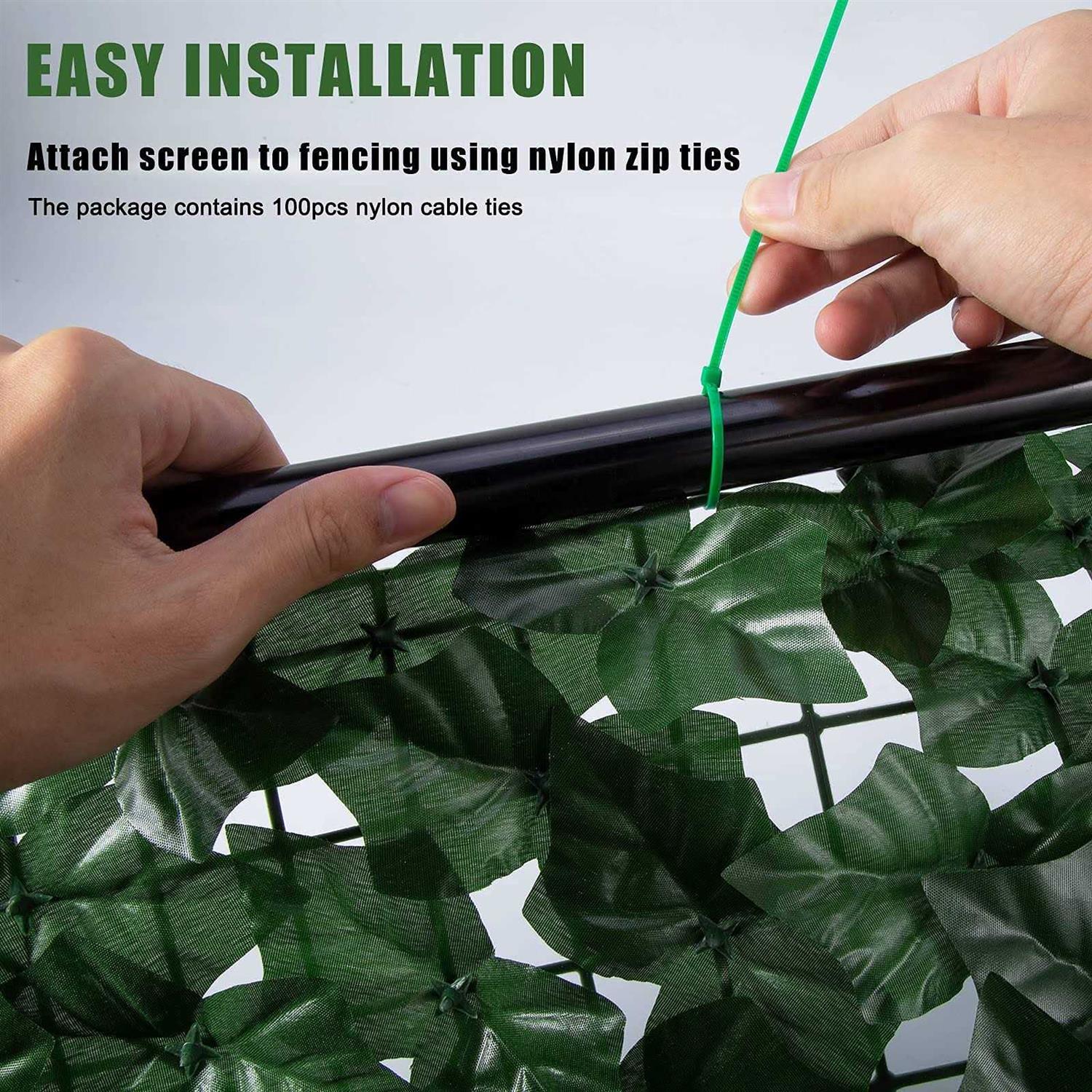 Faux Ivy Fence Privacy Screen Outdoor Expandable Artificial Greenery Roll Fake Hedge Wall Patio - Inhomebuy