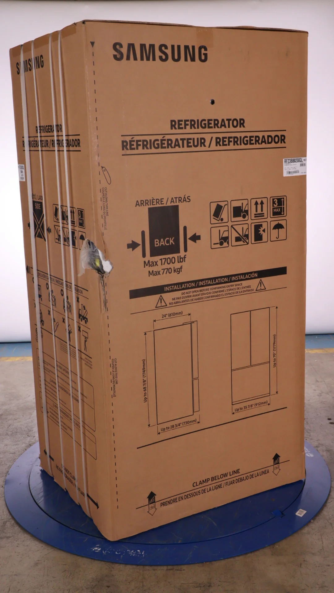 SAMSUNG BESPOKE 36 IN. 22.9 CU. FT. STAINLESS STEEL 4 DOOR FRENCH DOOR COUNTER DEPTH REFRIGERATOR WI - Inhomebuy