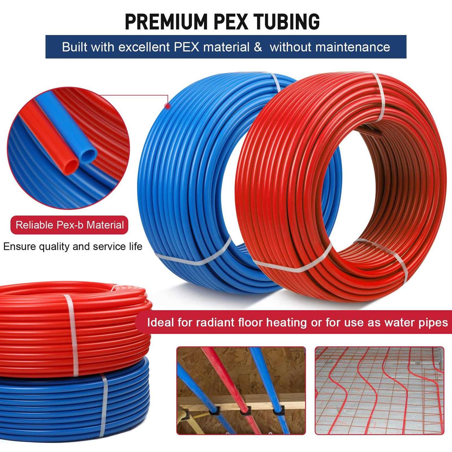 PEX Manifold Radiant Floor Heating Set 6 Loop System Stainless Steel Heated Hydronic Heating For 1/2 Oxygen Barrier Tubing - Inhomebuy