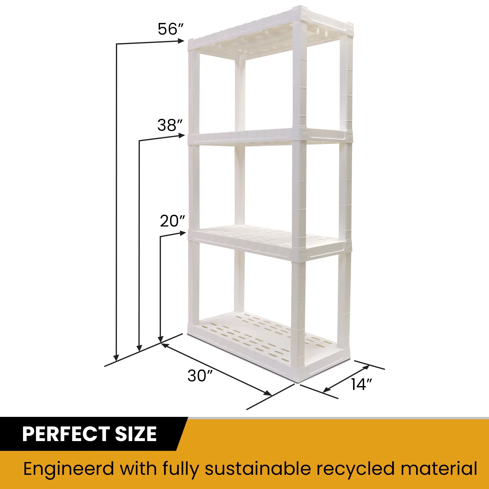 Hyper Tough 4-Tier Shelving Unit, W30 x D14 x H57