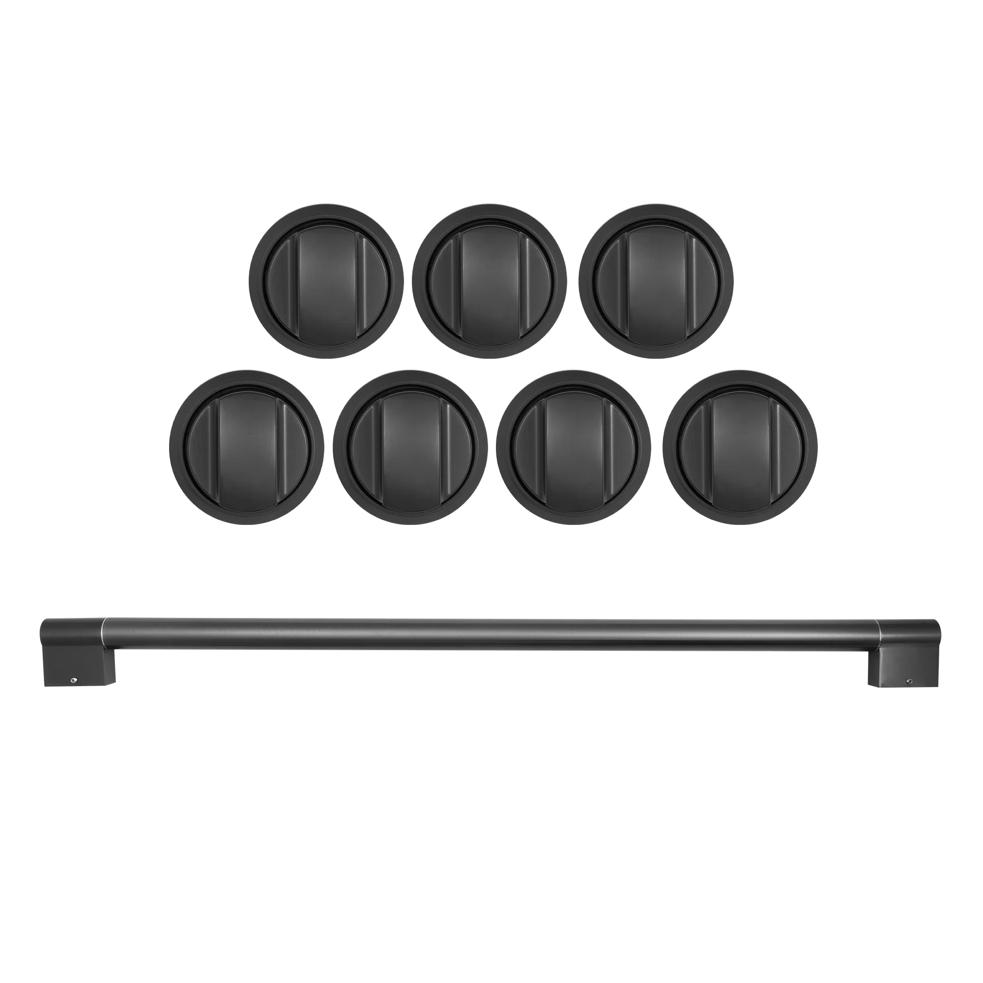 Cosmo Brushed Black Handle and Knob Set for GRP366 Range, GRP366HK-BBK - Inhomebuy