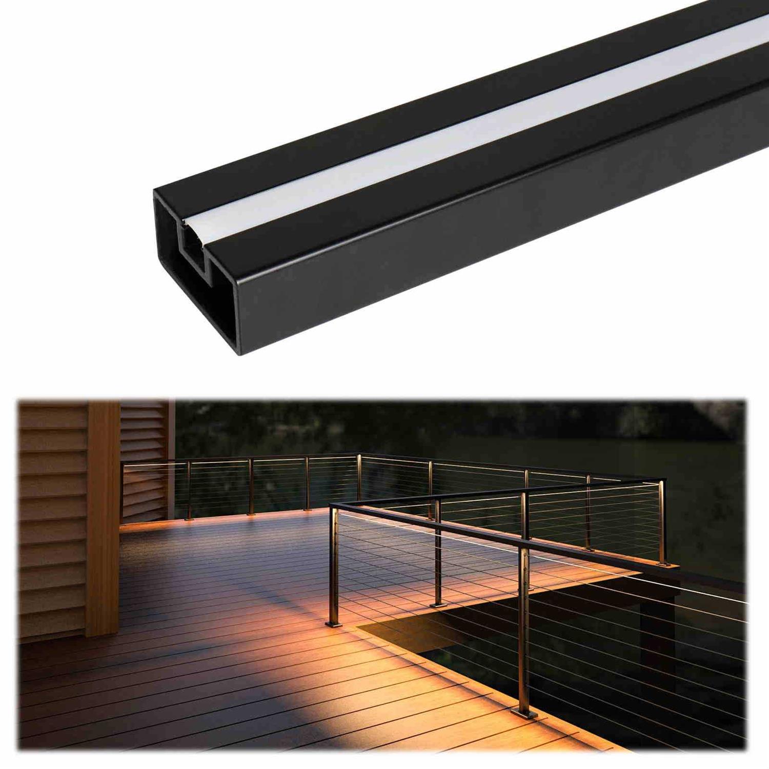 Muzata 6’6 Black Super Thin Handrail Stainless Steel Cable Railing HT30 BP4 - Inhomebuy