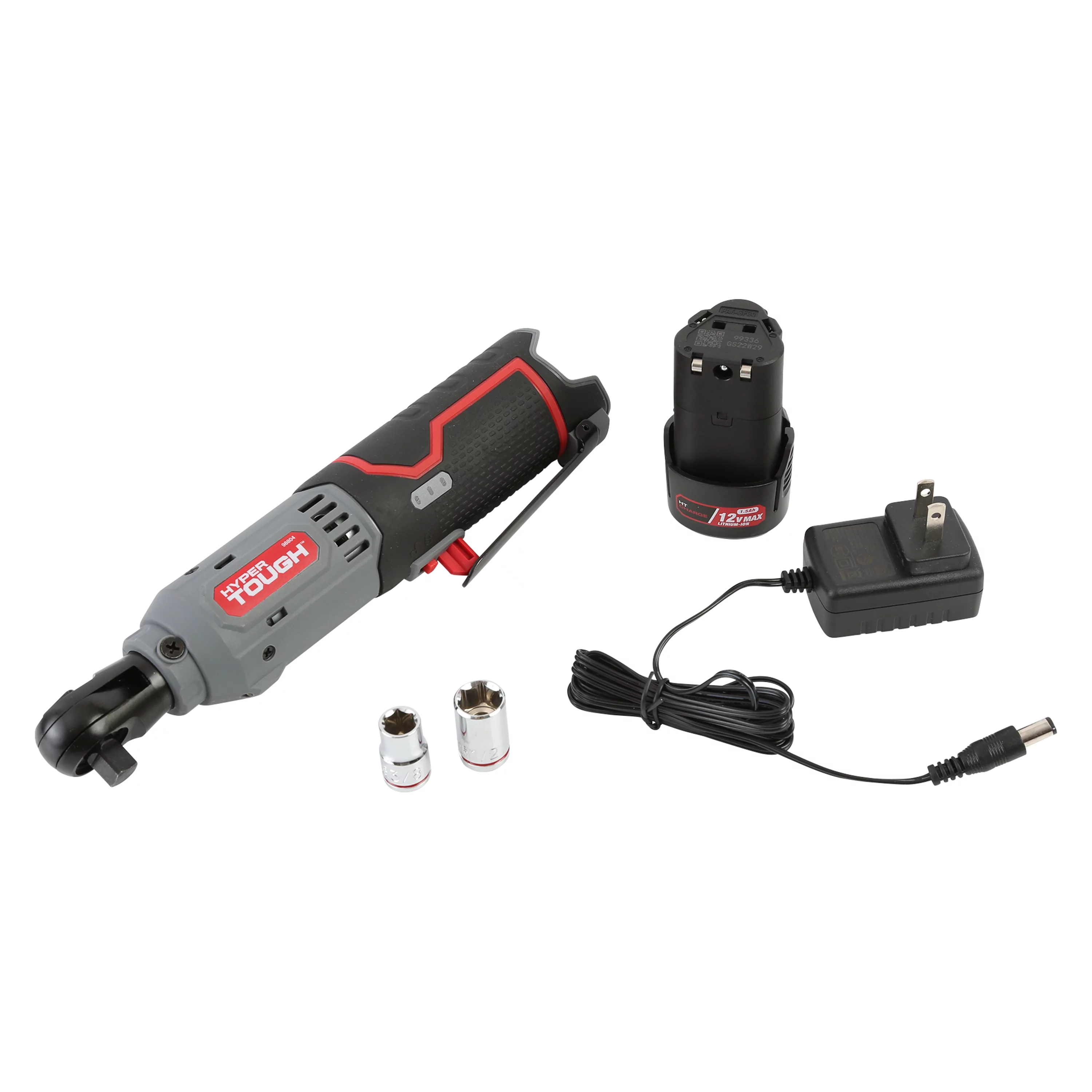 Hyper Tough 12V Max* Lithium-Ion Cordless 3/8-Inch Ratchet with 1.5Ah Battery and Charger, 98804 - Inhomebuy
