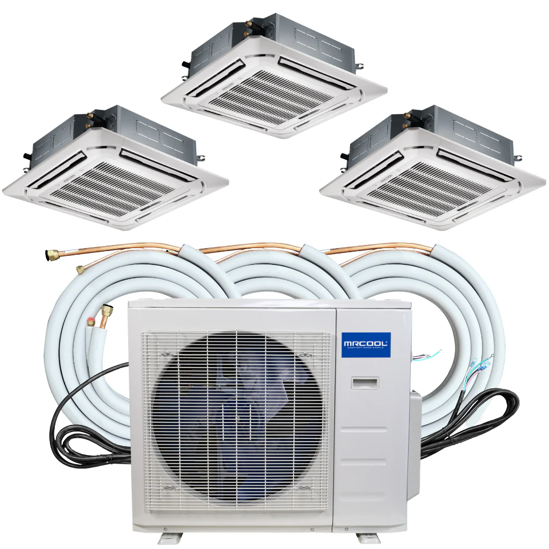 MRCOOL Olympus Mini Split - 36K BTU 3 Zone Ductless Ceiling Cassette, Heat Pump and 16 ft. Flared Lineset, OLY36-C-3-12-16 - Inhomebuy