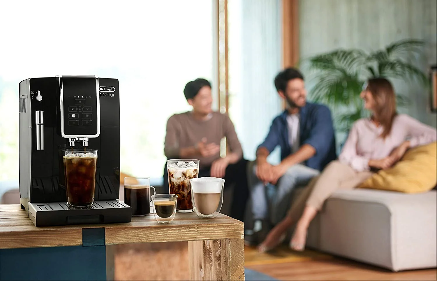 DeLonghi Dinamica Automatic Espresso Maker: with iced-coffee, black | ECAM35020B - Inhomebuy