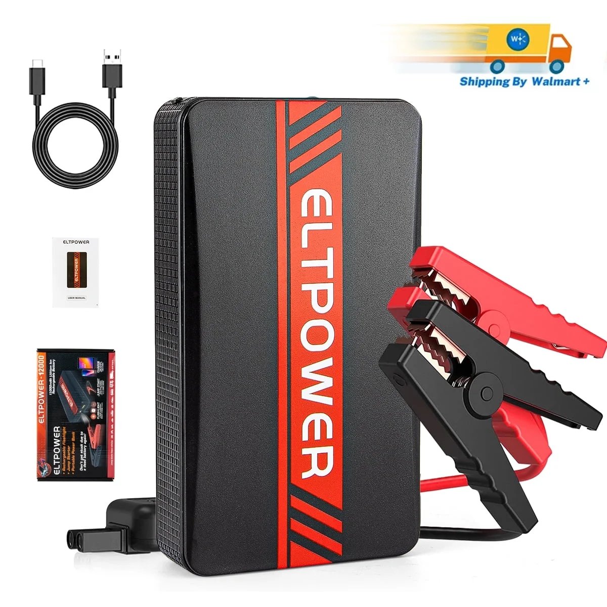 ELTPOWER 20000mAh Car Battery Jump Starter for Up to 9L Gas 7L Diesel, 2000A Peak Auto Car Jump Starter with LED and USB Quick Charge 3.0 - Inhomebuy