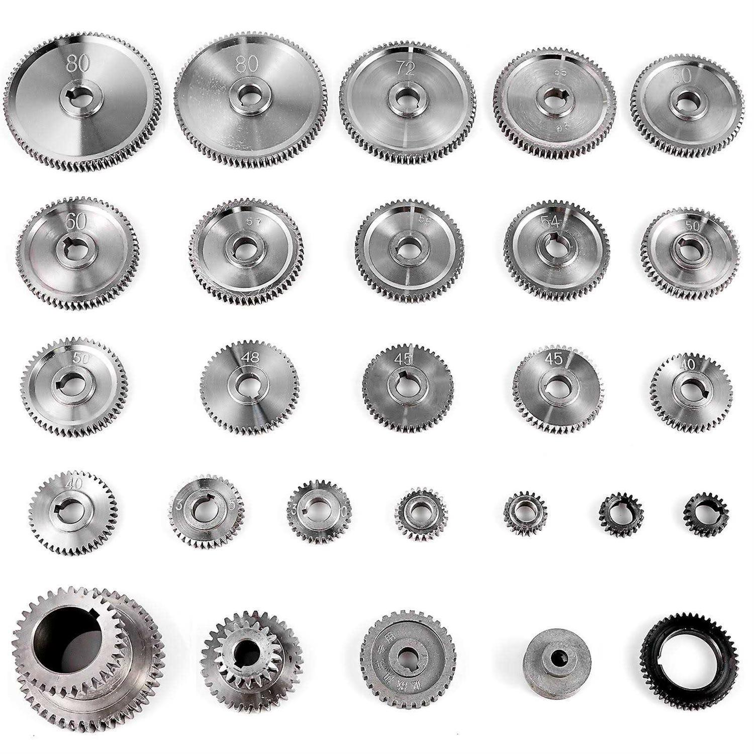 VEVOR 27PCS Metal Lathe Gears Precise Mini Lathe Replacement Gears including Box Gear Set - Inhomebuy
