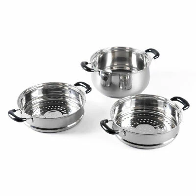 Charms Stainless-Steel Steamer 3-Layers 2-Trays |30CK04| 30cm - Inhomebuy