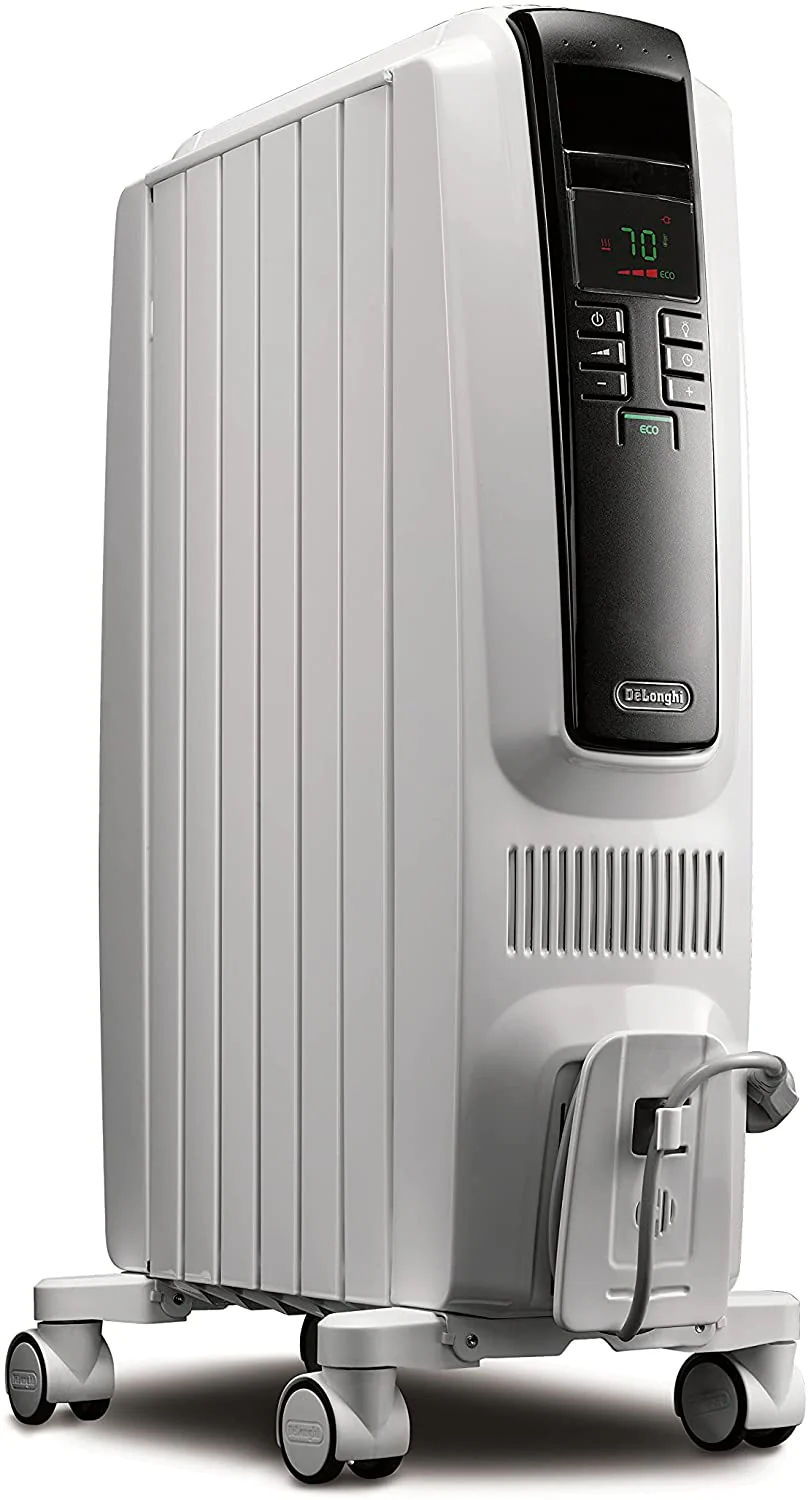 DeLonghi Dragon4 Oil-Filled Heater: 6 fins with patented thermal chimneys, digital controls | TRD40615E - Inhomebuy