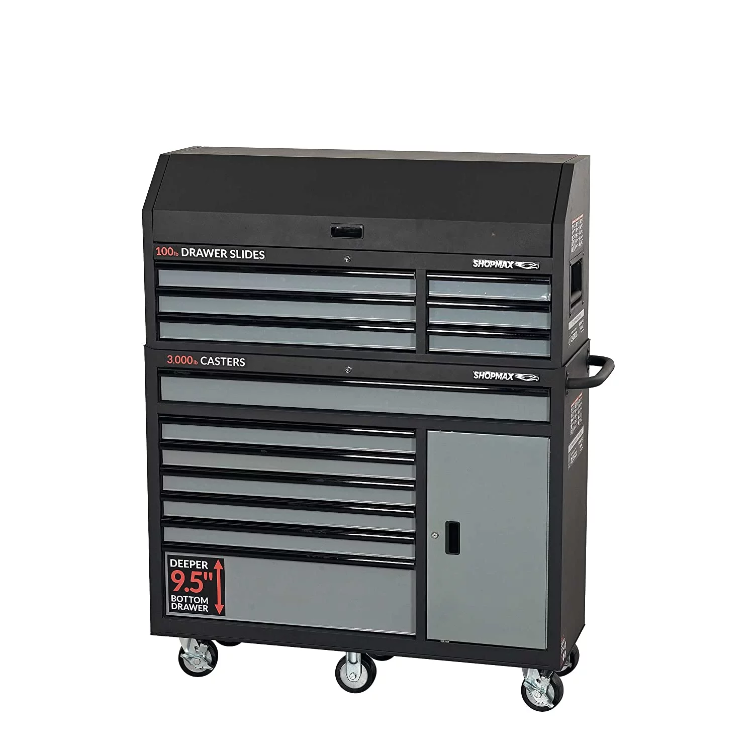 52 in. 13-Drawer + 1 Door Tool Chest and Rolling Cabinet Combo - Inhomebuy