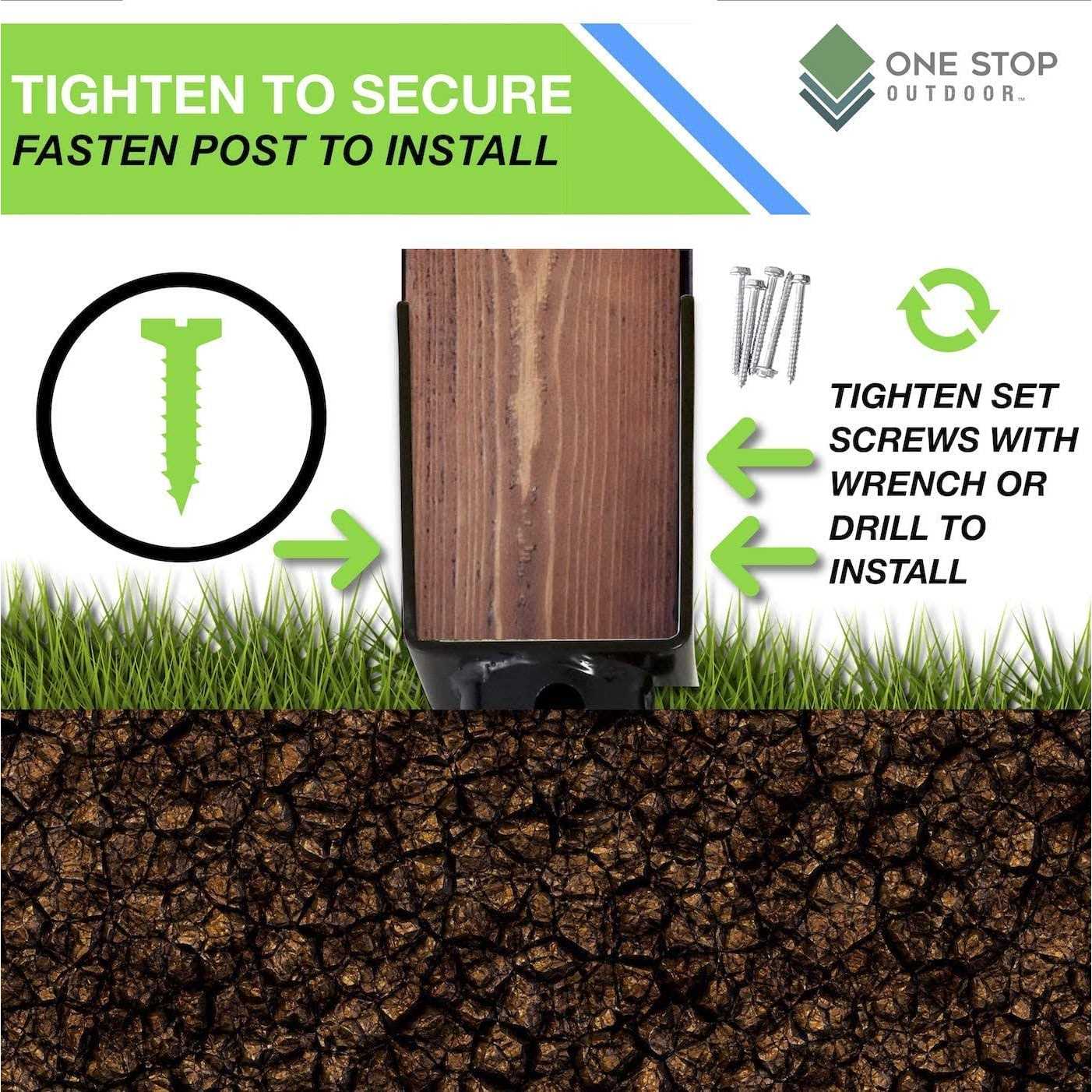 United Premium No Dig Ground Anchor U-Model Screw in Post Stake - Inhomebuy