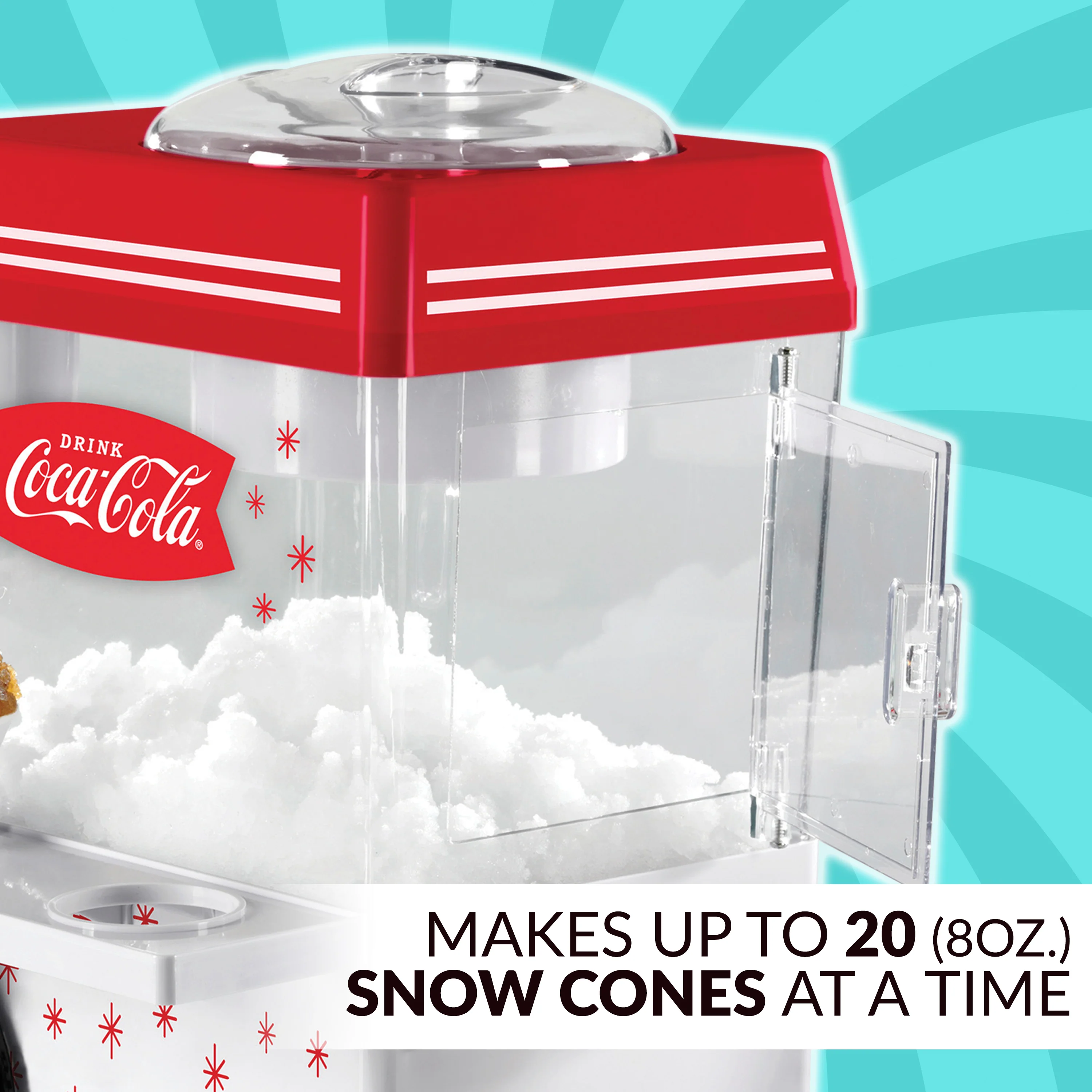 Coca-Cola Countertop Snow Cone Maker, White/Red - Inhomebuy