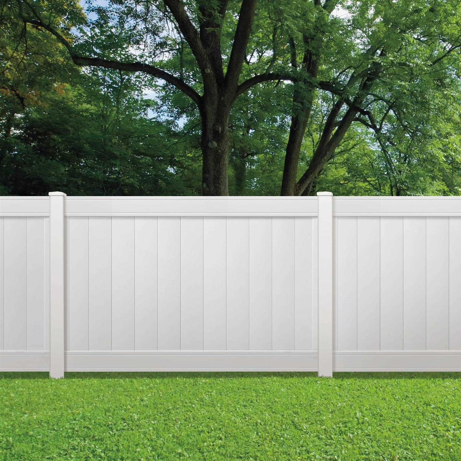 Woodbridge 5 in. x 5 in. x Routed White Vinyl Fence Corner Post Outdoor Essentials - Inhomebuy